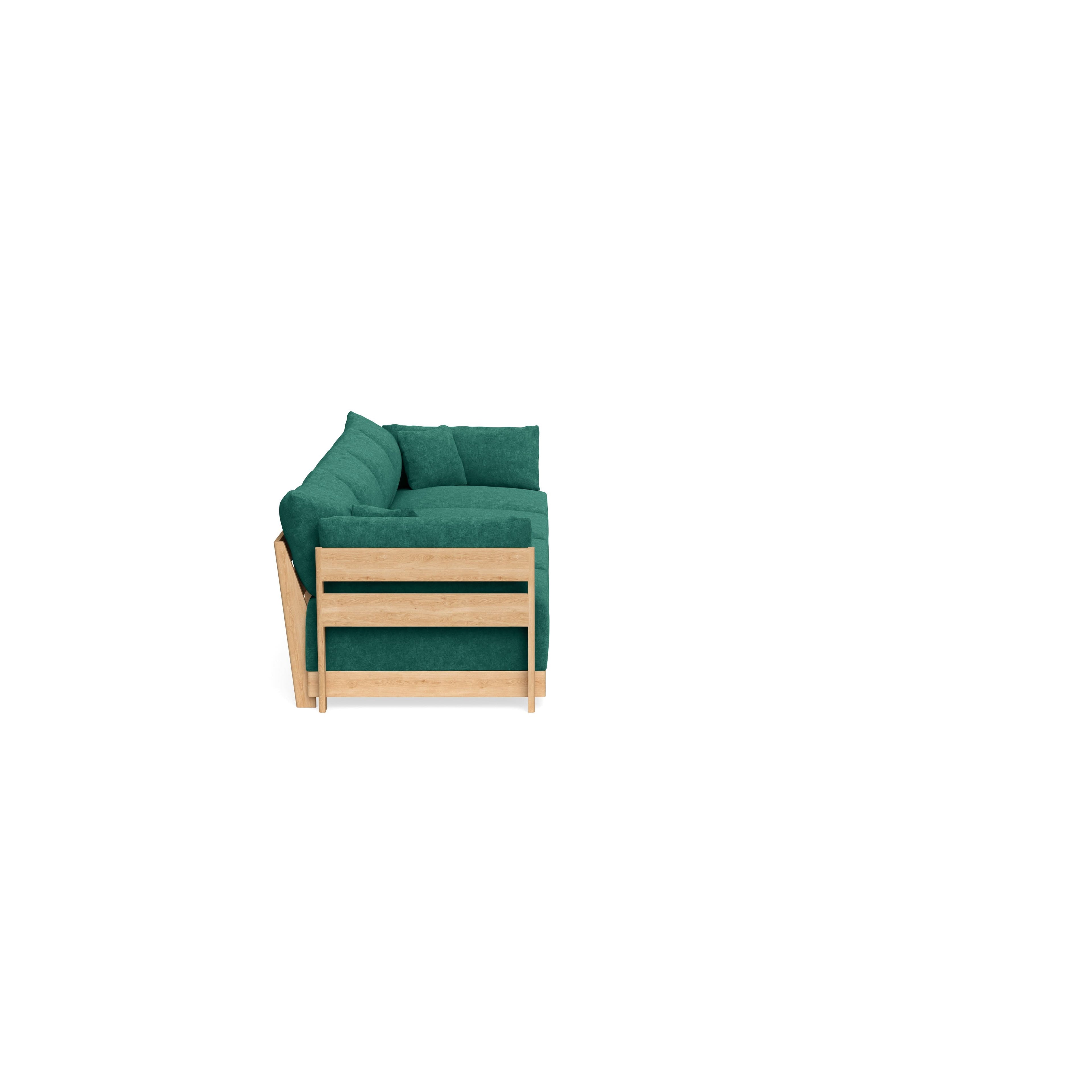 Modular Bondi Latte 4-Seater Sofa in Jade Green | Memory Foam Blend