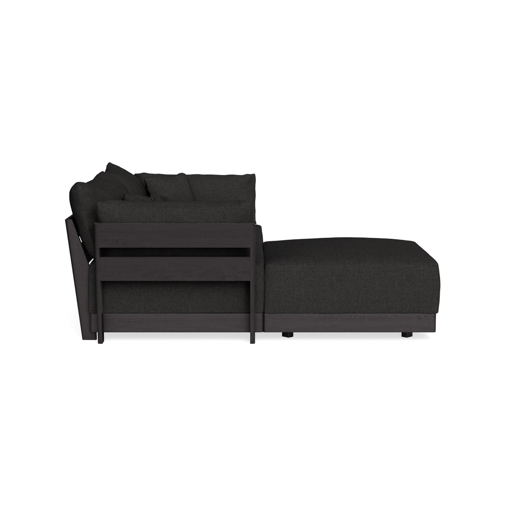 Modular Bondi Black 2-Seater Sectional in Peppercorn | Classic Blend