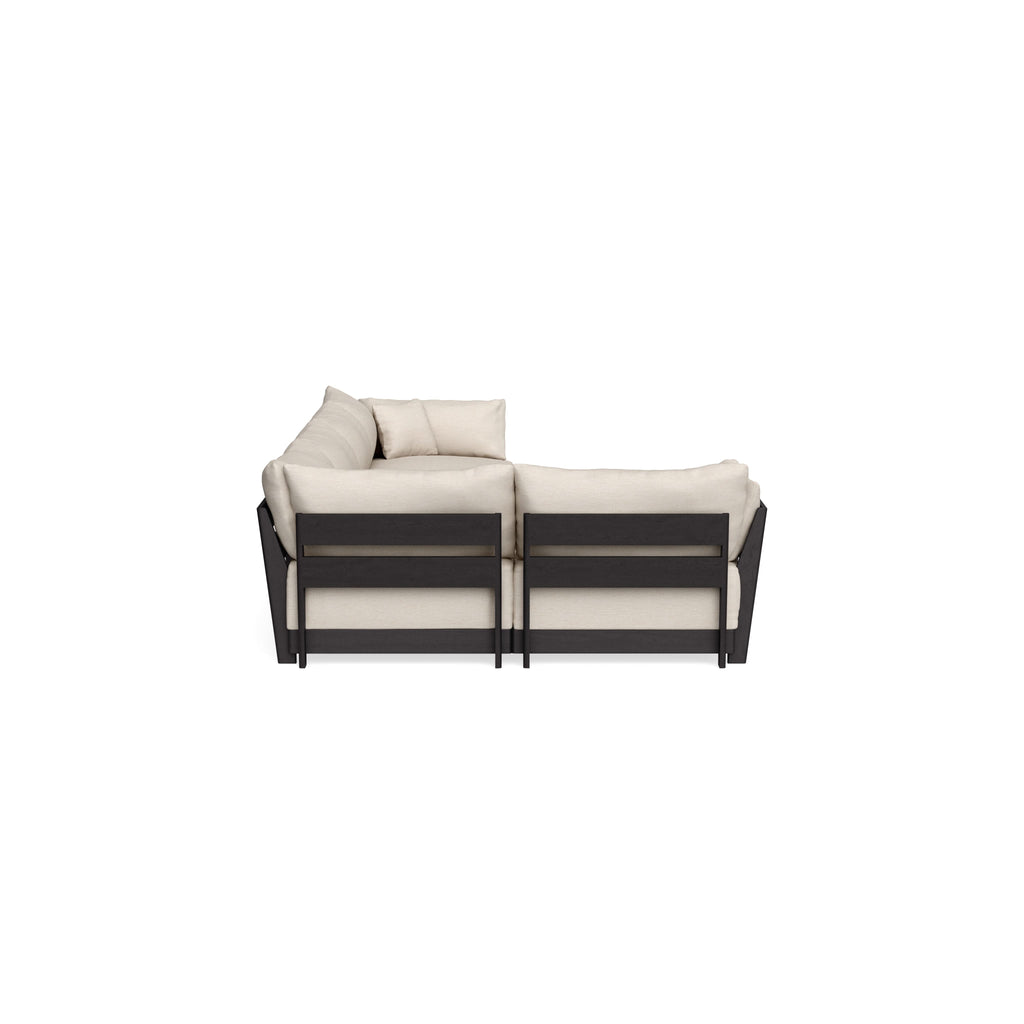 Modular Bondi Black 5-Seater L-Sectional in Seashell | Memory Foam Blend