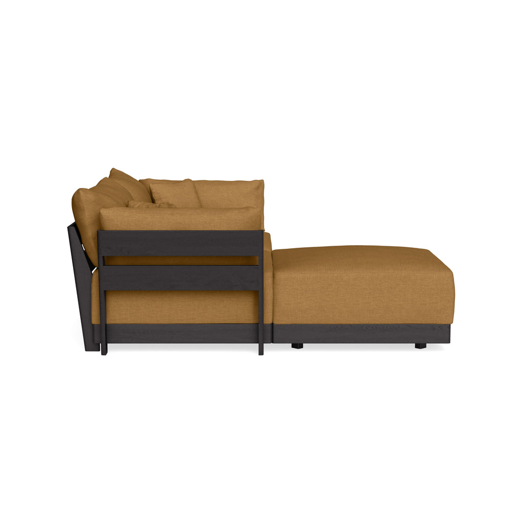 Modular Bondi Black 2-Seater Sectional in Dijon | Classic Blend