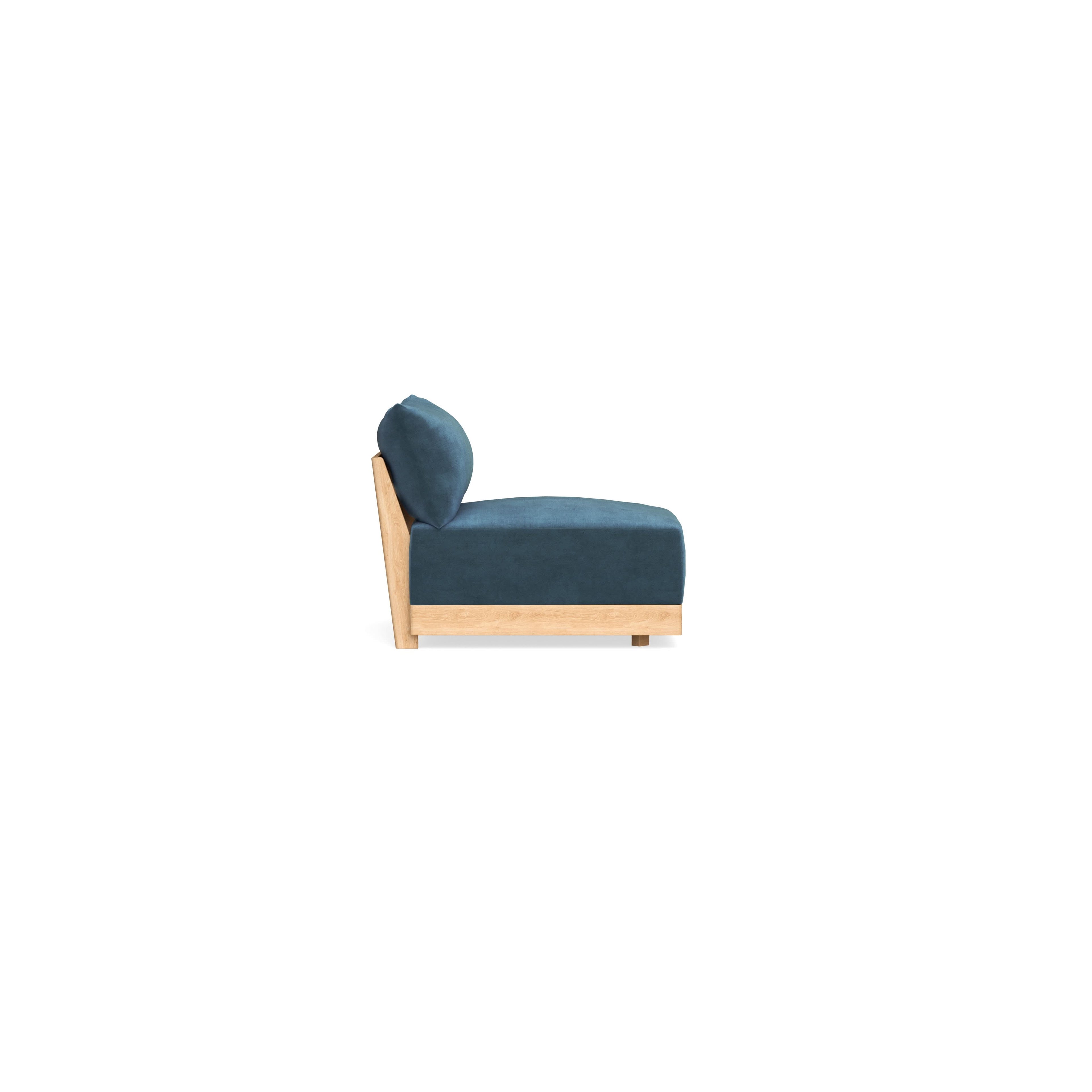 Modular Bondi Latte Armless Chair in Oxford Blue | Memory Foam Blend
