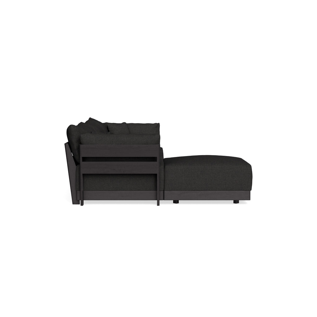 Modular Bondi Black 3-Seater Sectional in Peppercorn | Memory Foam Blend