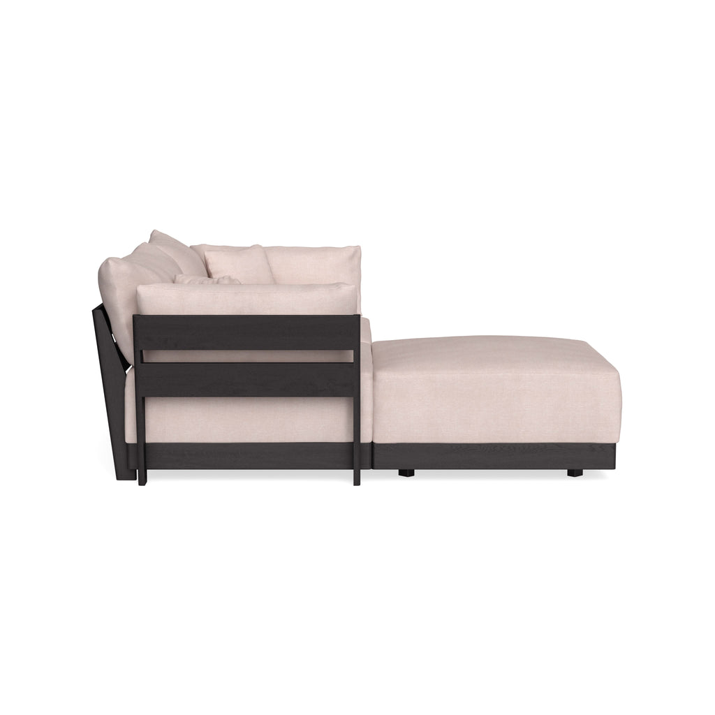 Modular Bondi Black 2-Seater Sectional in Blush | Memory Foam Blend