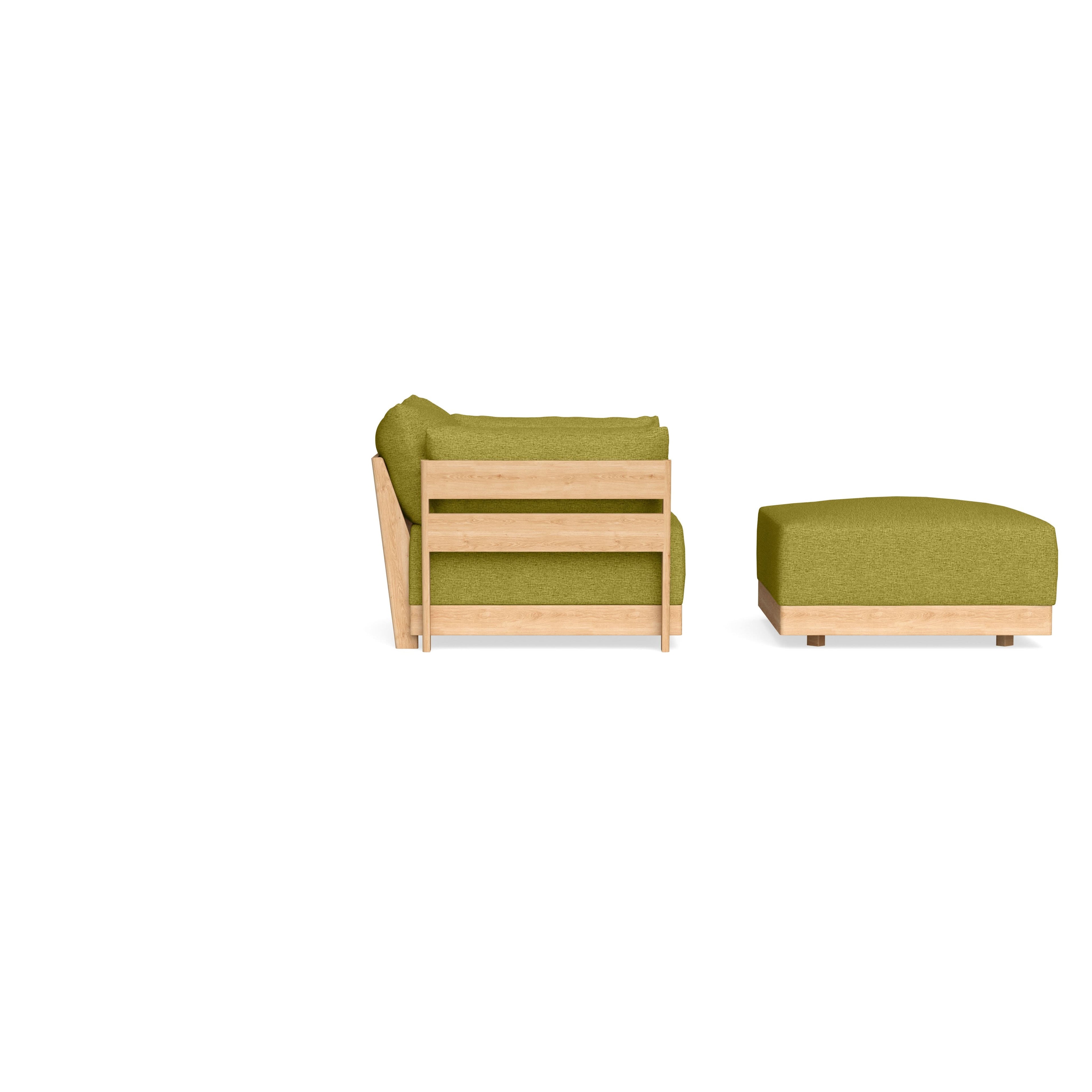 Modular Bondi Latte Armchair + Ottoman in Avocado | Memory Foam Blend