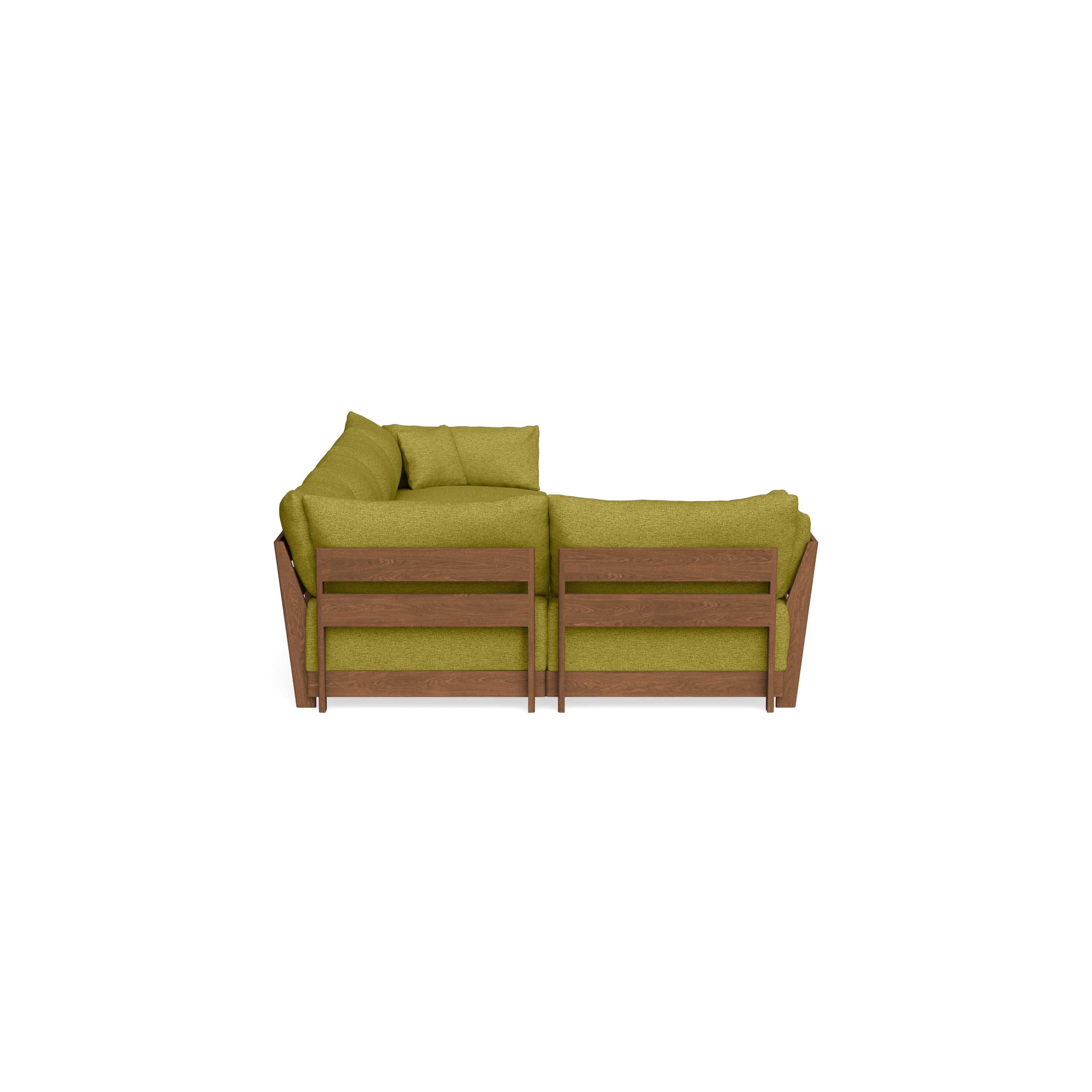 Modular Bondi Espresso 5-Seater L-Sectional in Avocado | Memory Foam Blend