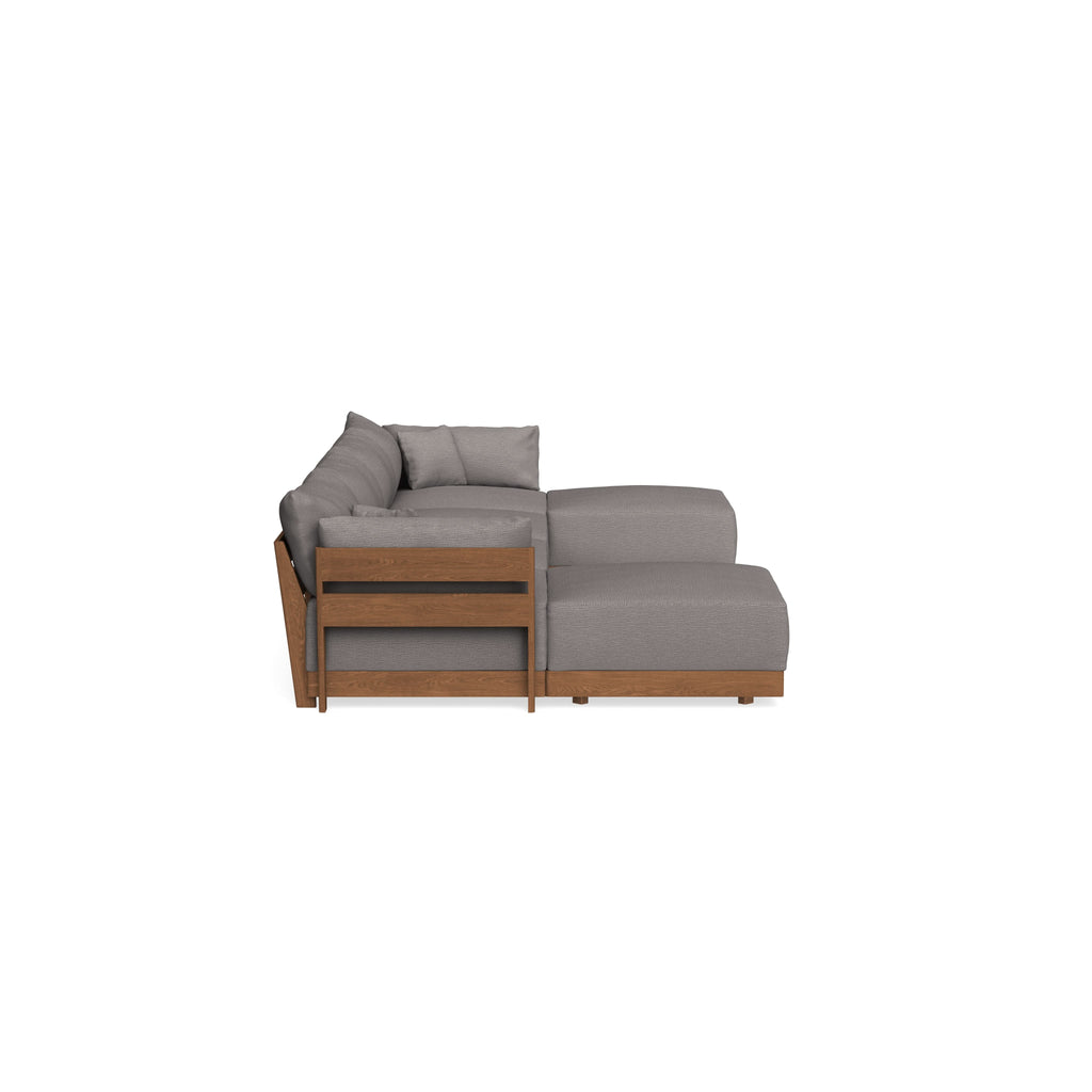 Modular Bondi Espresso 4-Seater U-Sectional in Cement | Memory Foam Blend