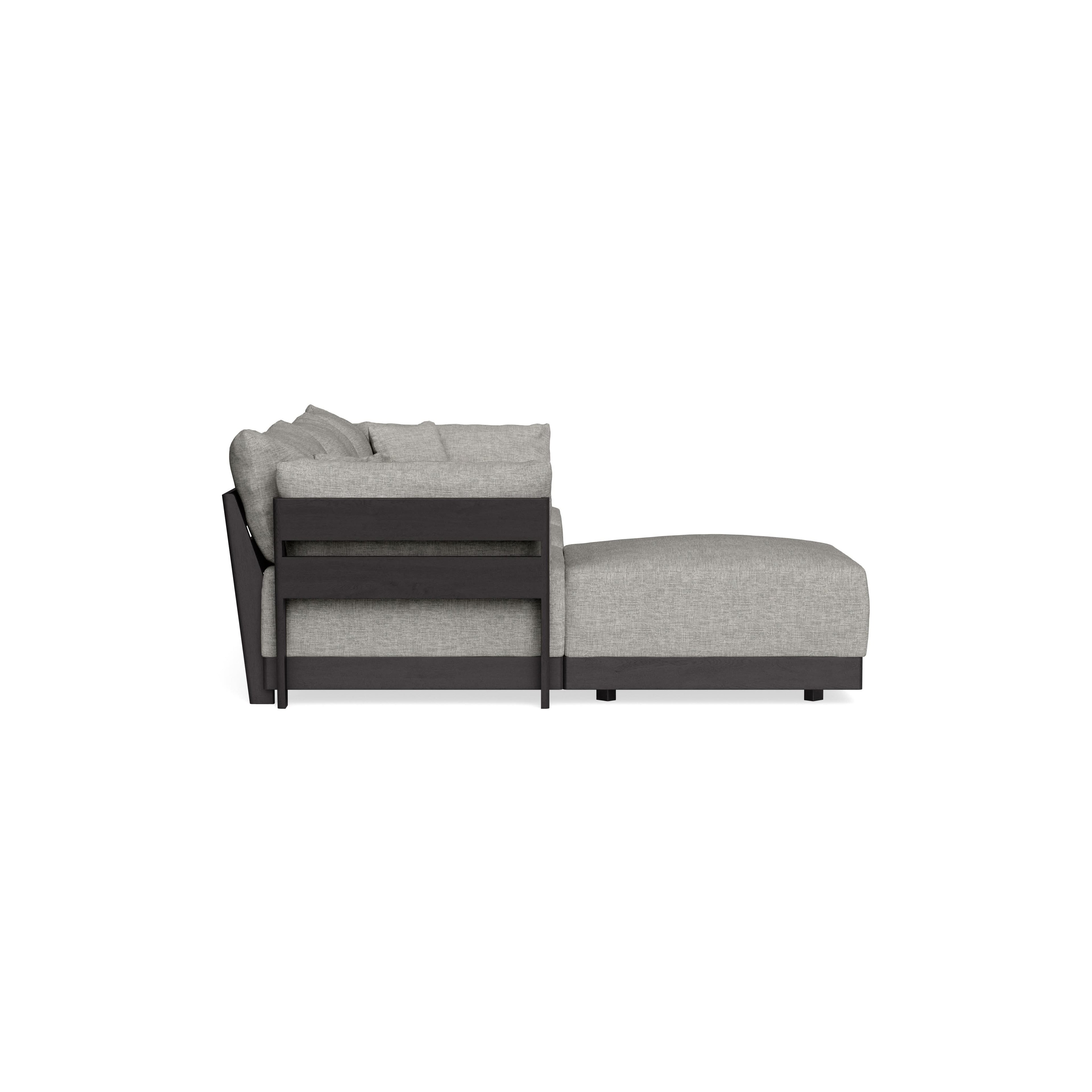 Modular Bondi Black 3-Seater Sectional in Fog | Classic Blend