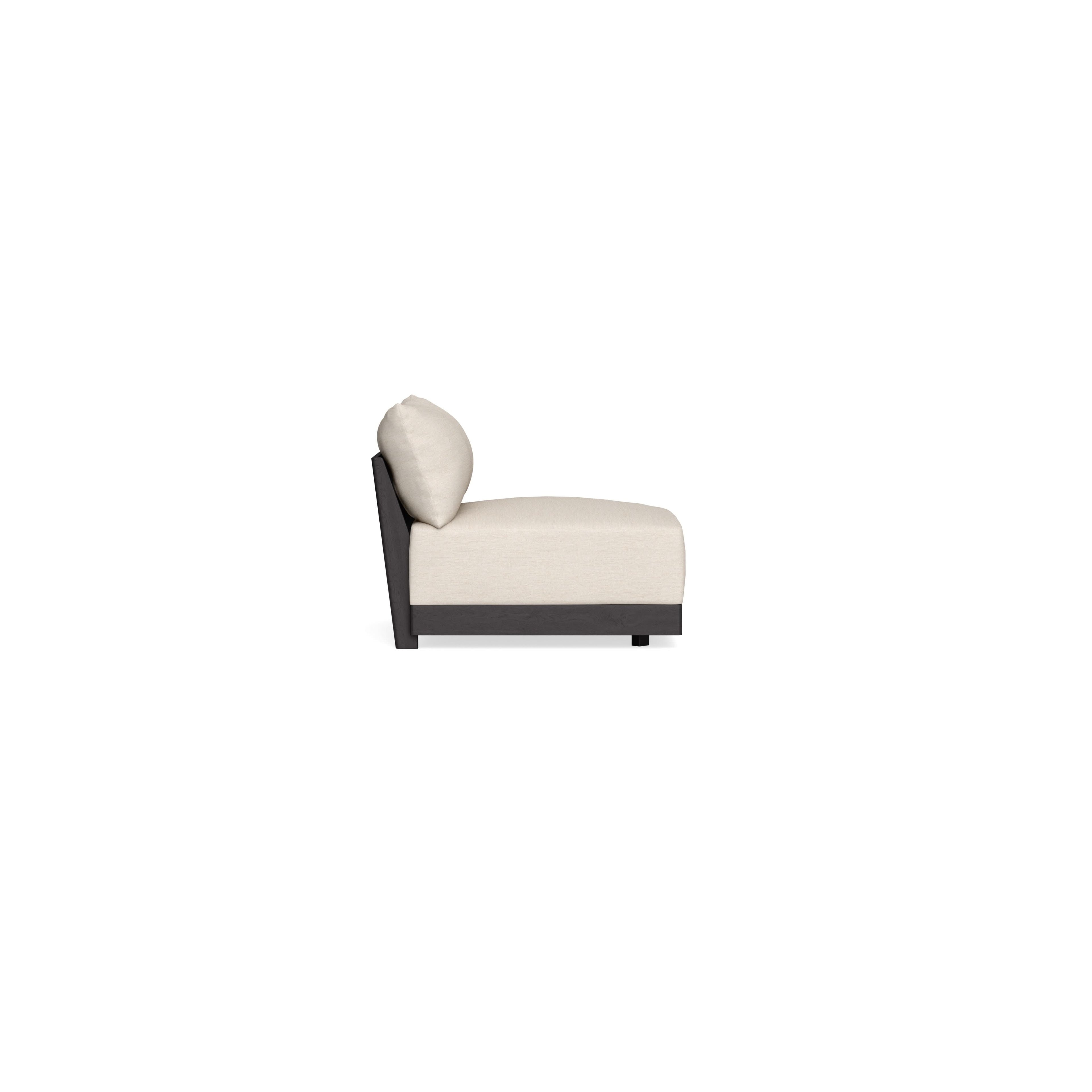 Modular Bondi Black Armless Chair in Seashell | Memory Foam Blend