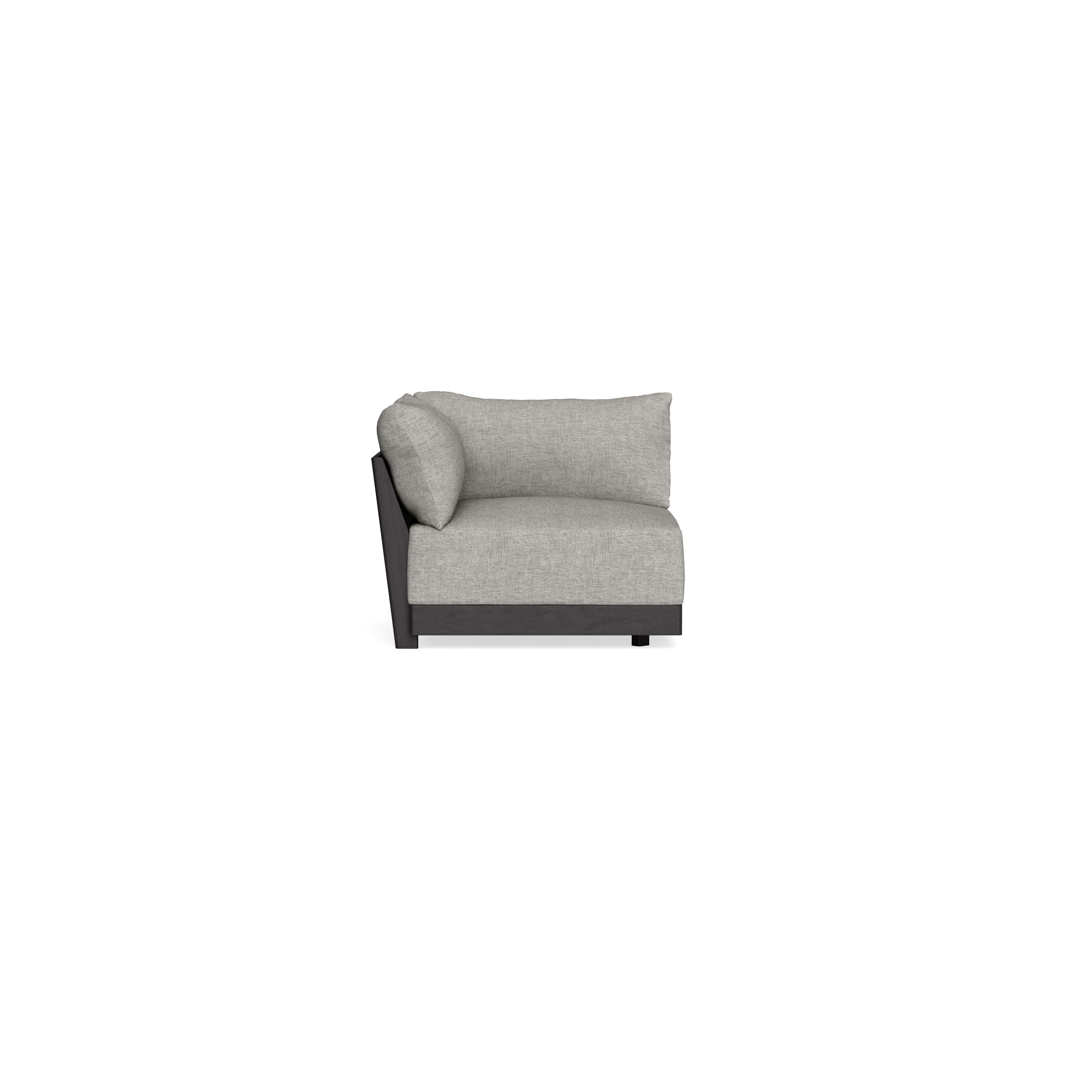 Modular Bondi Black Corner Chair in Fog | Classic Blend