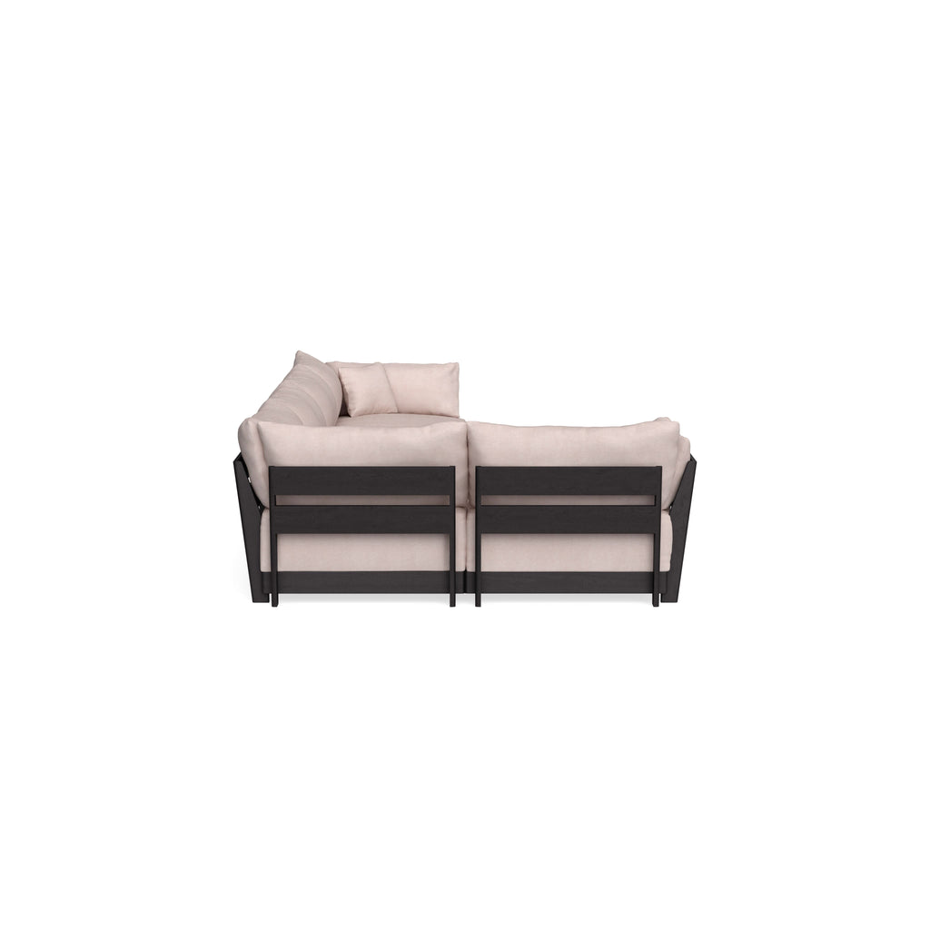 Modular Bondi Black 5-Seater L-Sectional in Blush | Memory Foam Blend