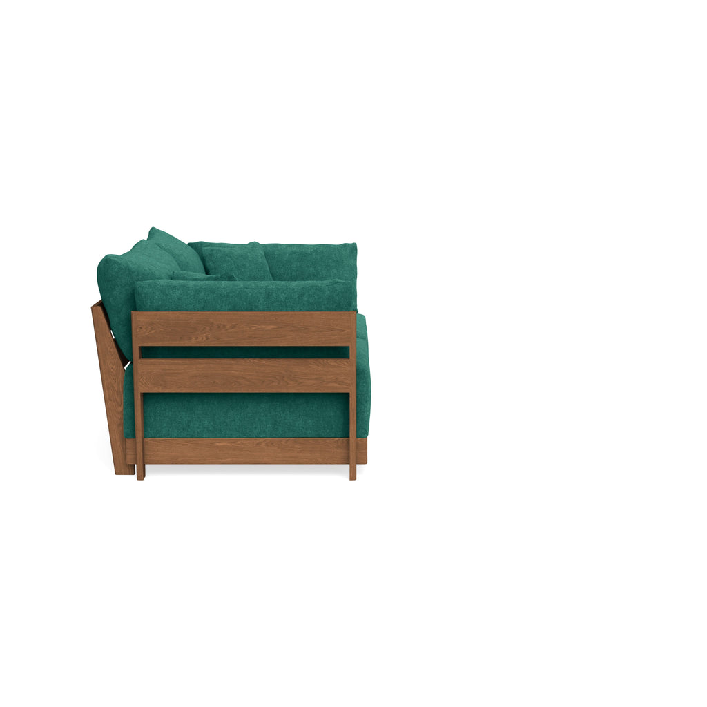 Modular Bondi Espresso 2-Seater Sofa in Jade Green | Memory Foam Blend