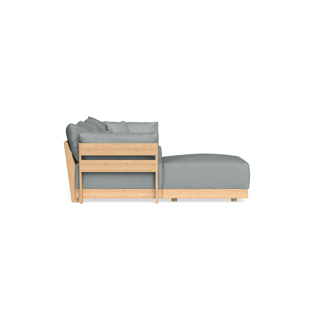 Modular Bondi Latte 3-Seater Sectional in Light Steel | Classic Blend