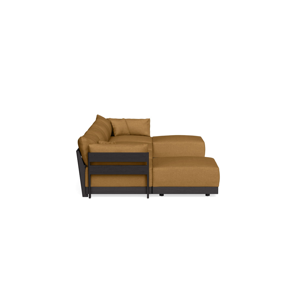 Modular Bondi Black 4-Seater U-Sectional in Dijon | Memory Foam Blend