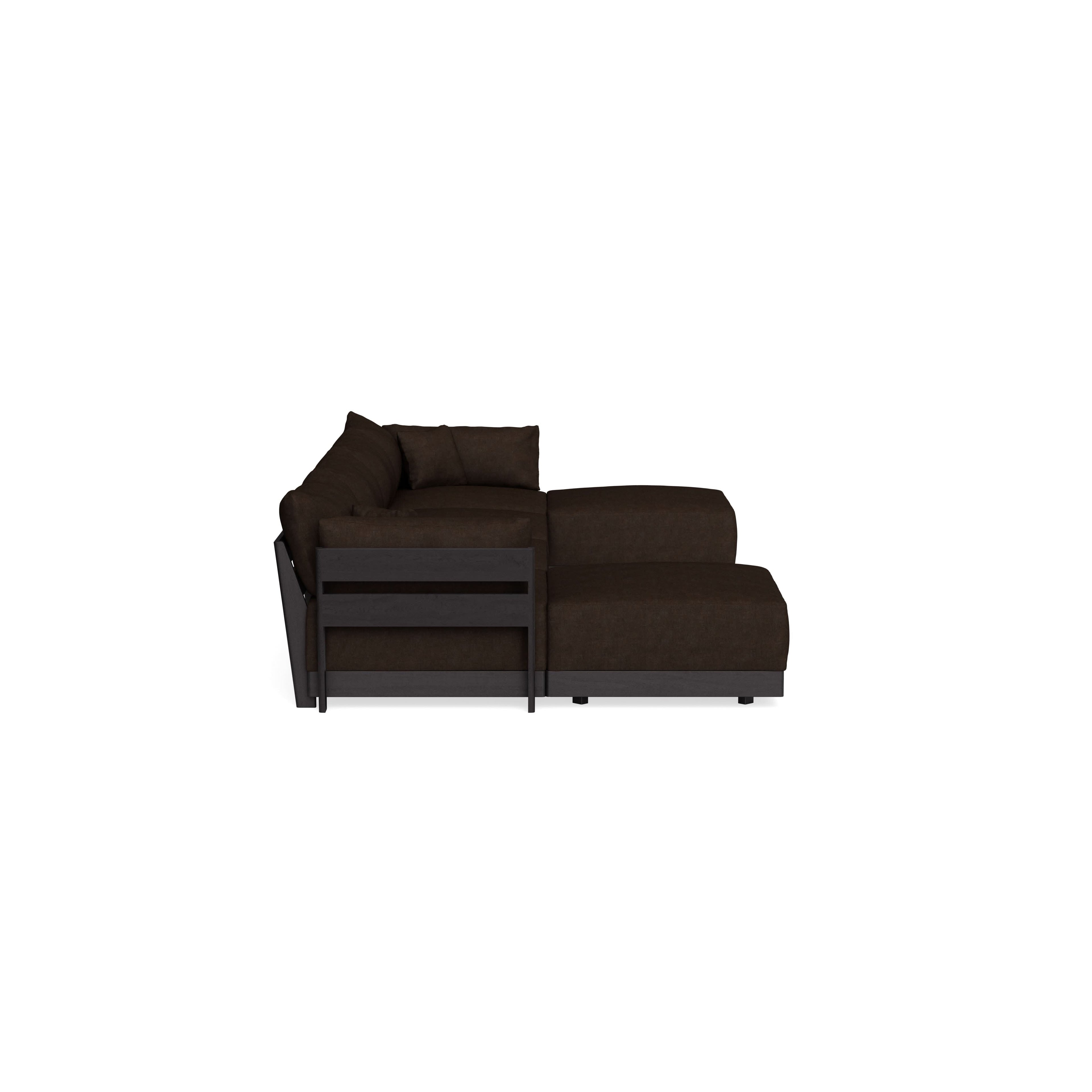 Modular Bondi Black 4-Seater U-Sectional in Espresso | Classic Blend