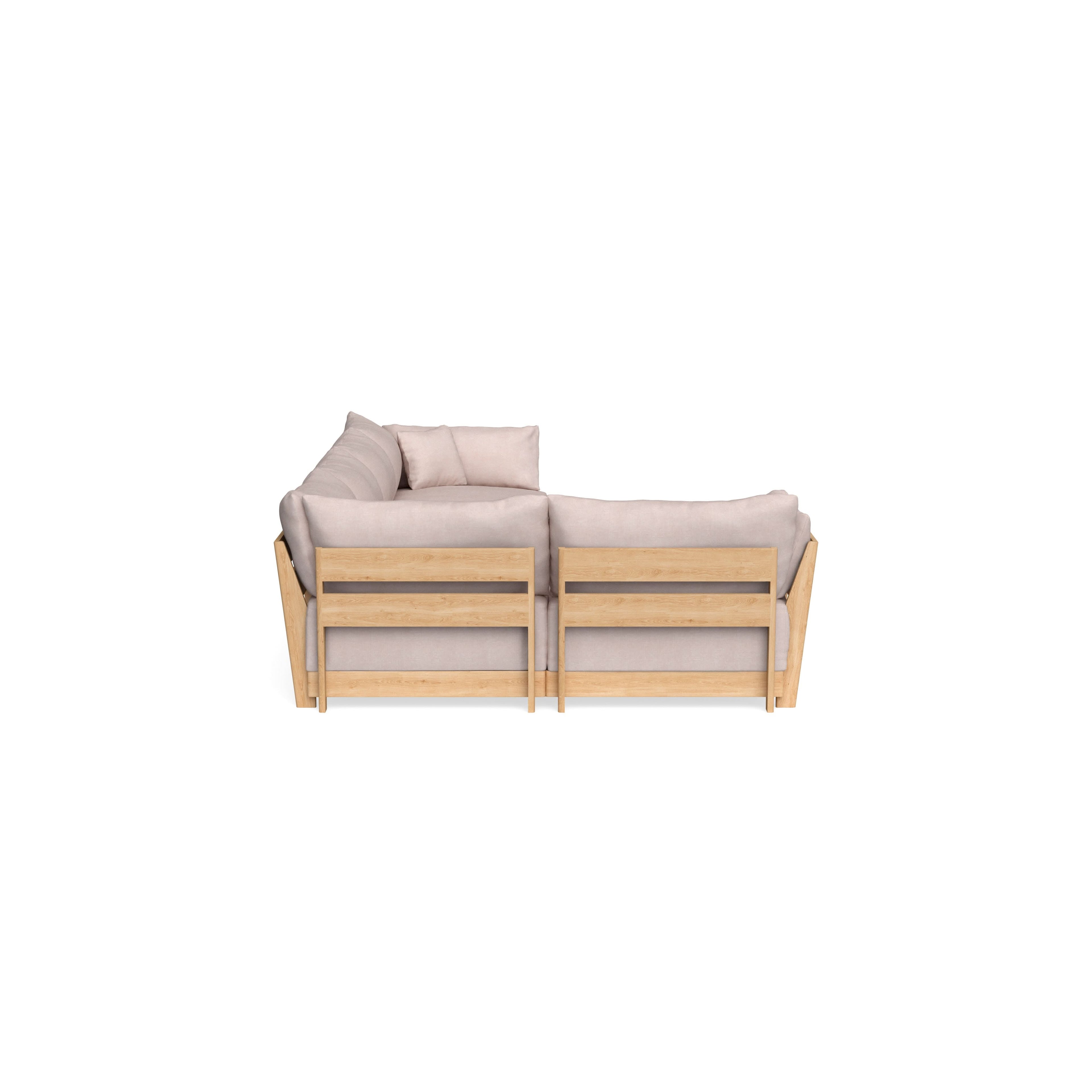 Modular Bondi Latte 5-Seater L-Sectional in Blush | Memory Foam Blend