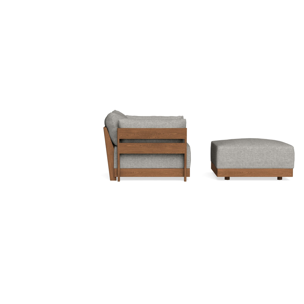 Modular Bondi Espresso Armchair + Ottoman in Fog | Classic Blend