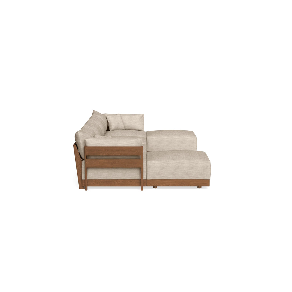 Modular Bondi Espresso 4-Seater U-Sectional in Wheat | Classic Blend