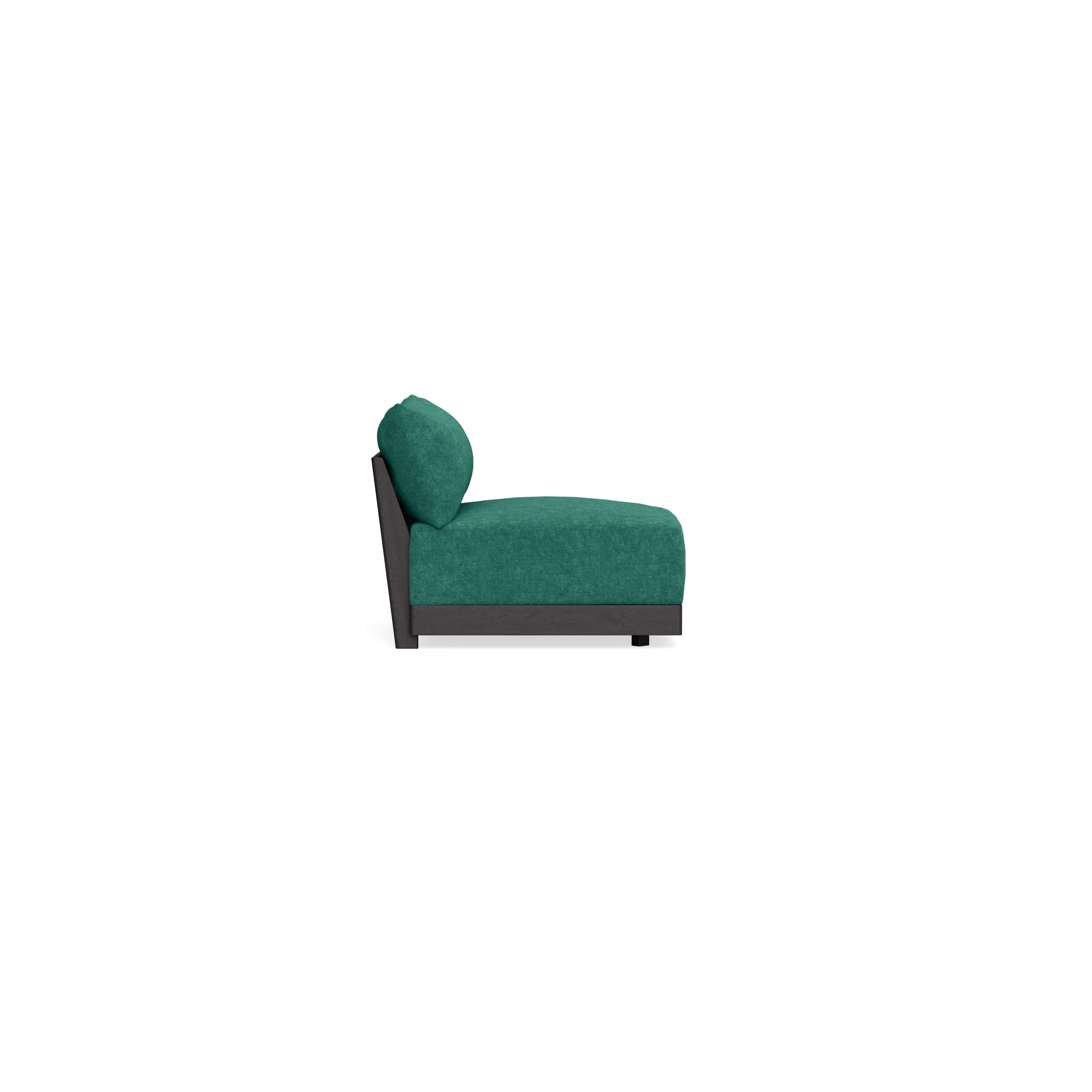 Modular Bondi Black Armless Chair in Jade Green | Classic Blend
