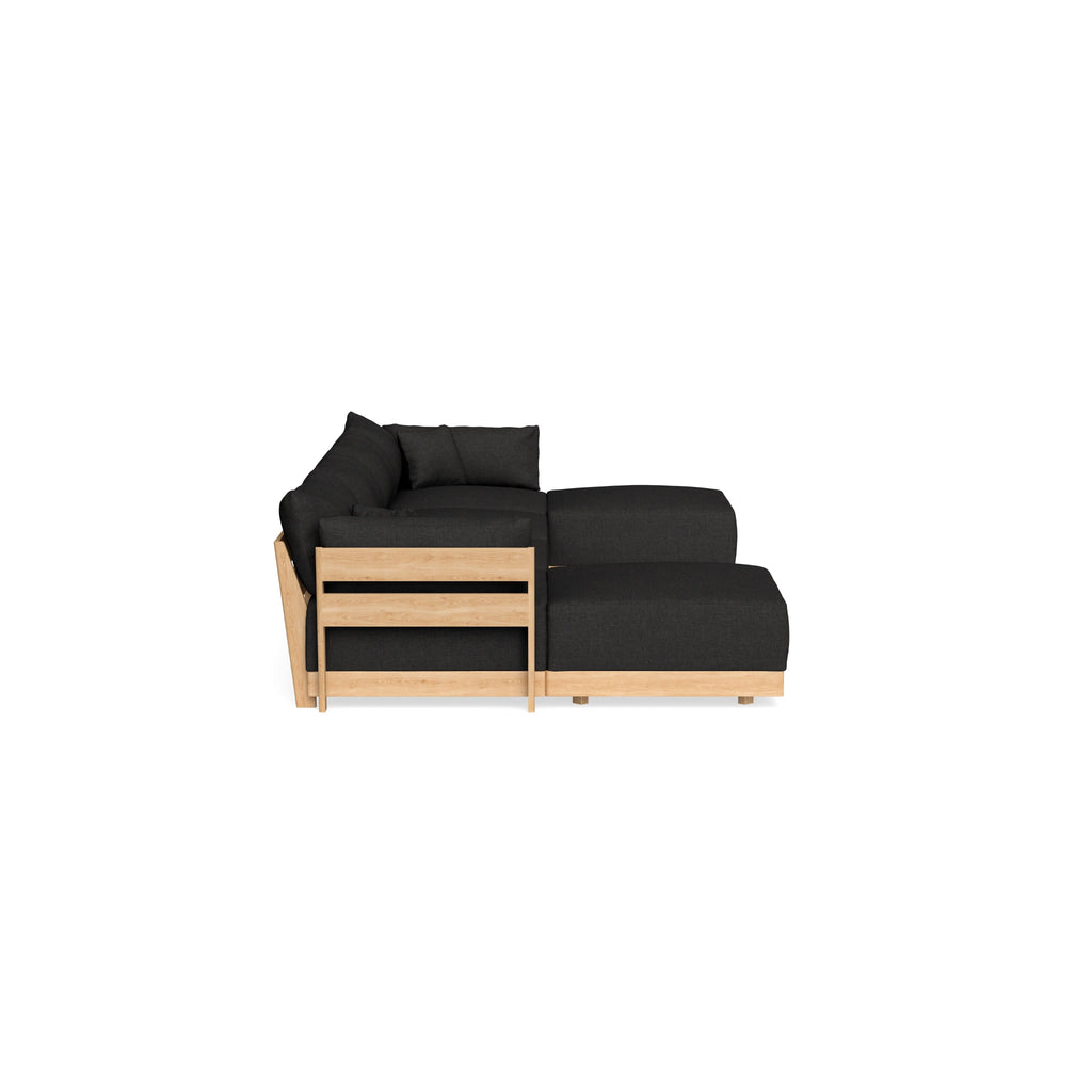 Modular Bondi Latte 4-Seater U-Sectional in Peppercorn | Classic Blend