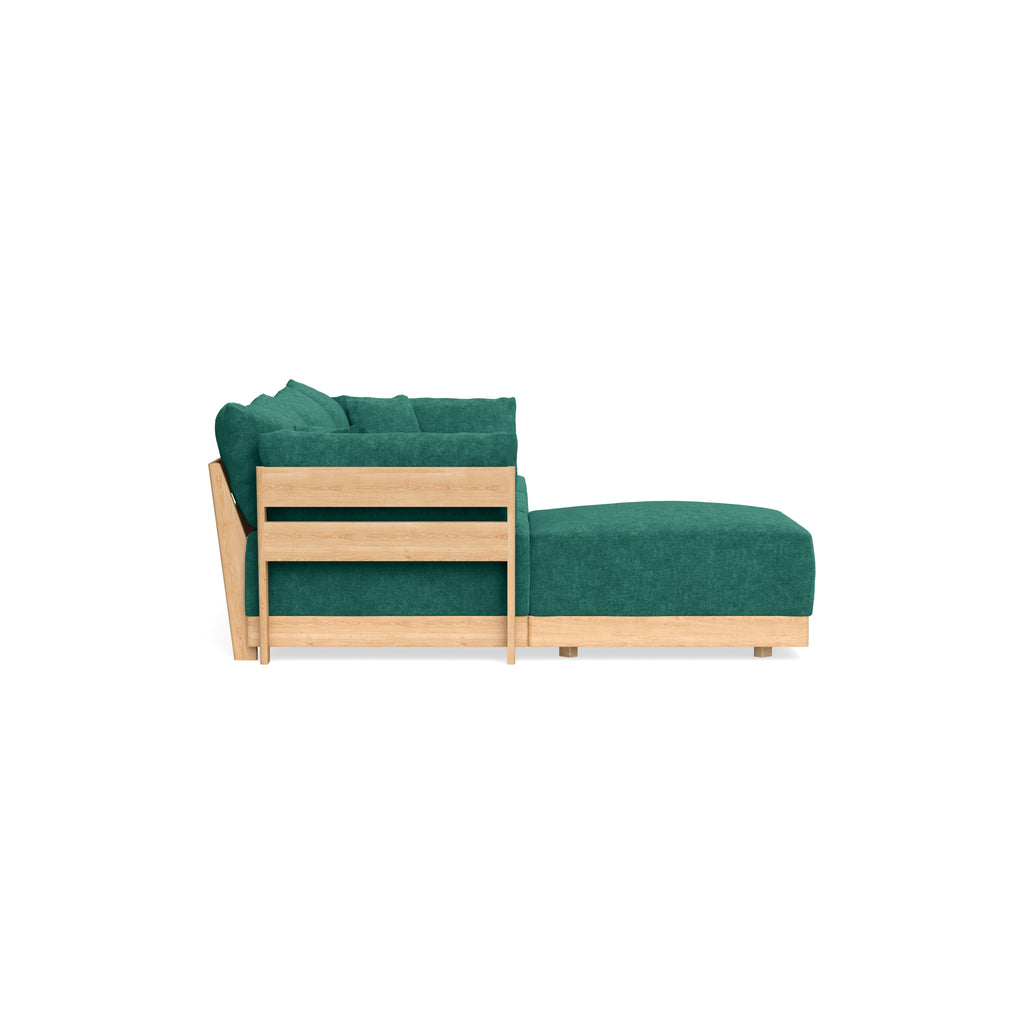 Modular Bondi Latte 3-Seater Sectional in Jade Green | Memory Foam Blend