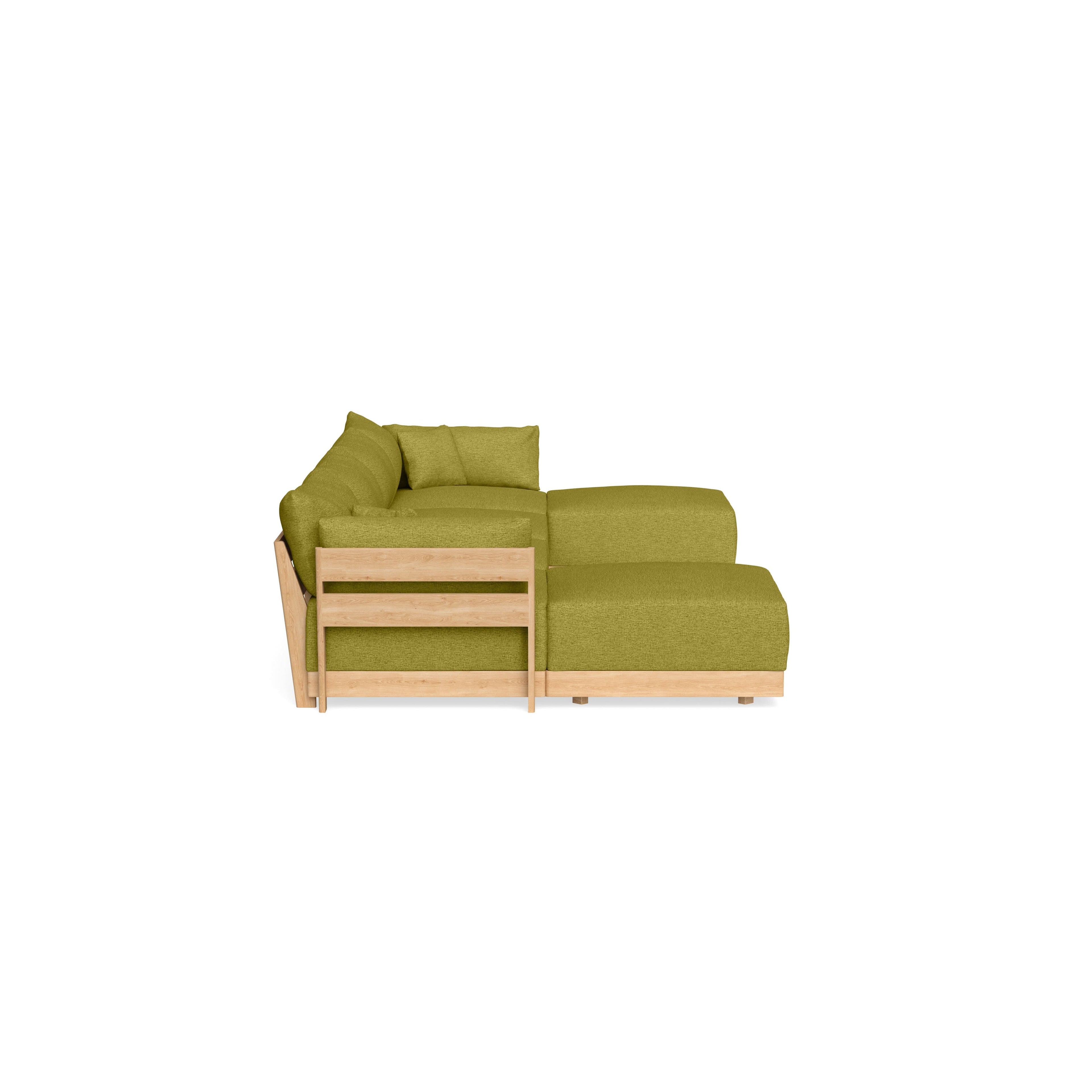 Modular Bondi Latte 4-Seater U-Sectional in Avocado | Memory Foam Blend