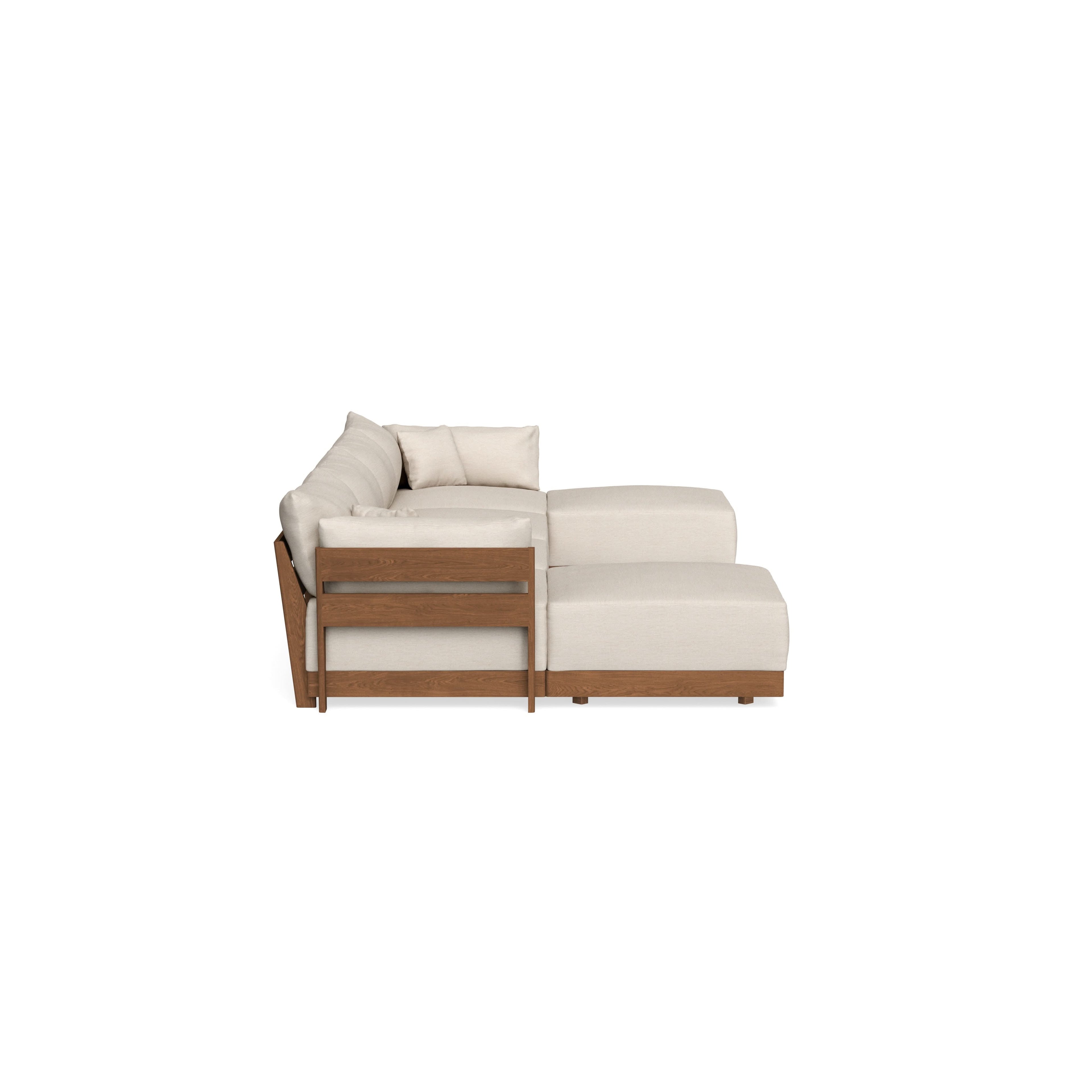 Modular Bondi Espresso 4-Seater U-Sectional in Seashell | Memory Foam Blend