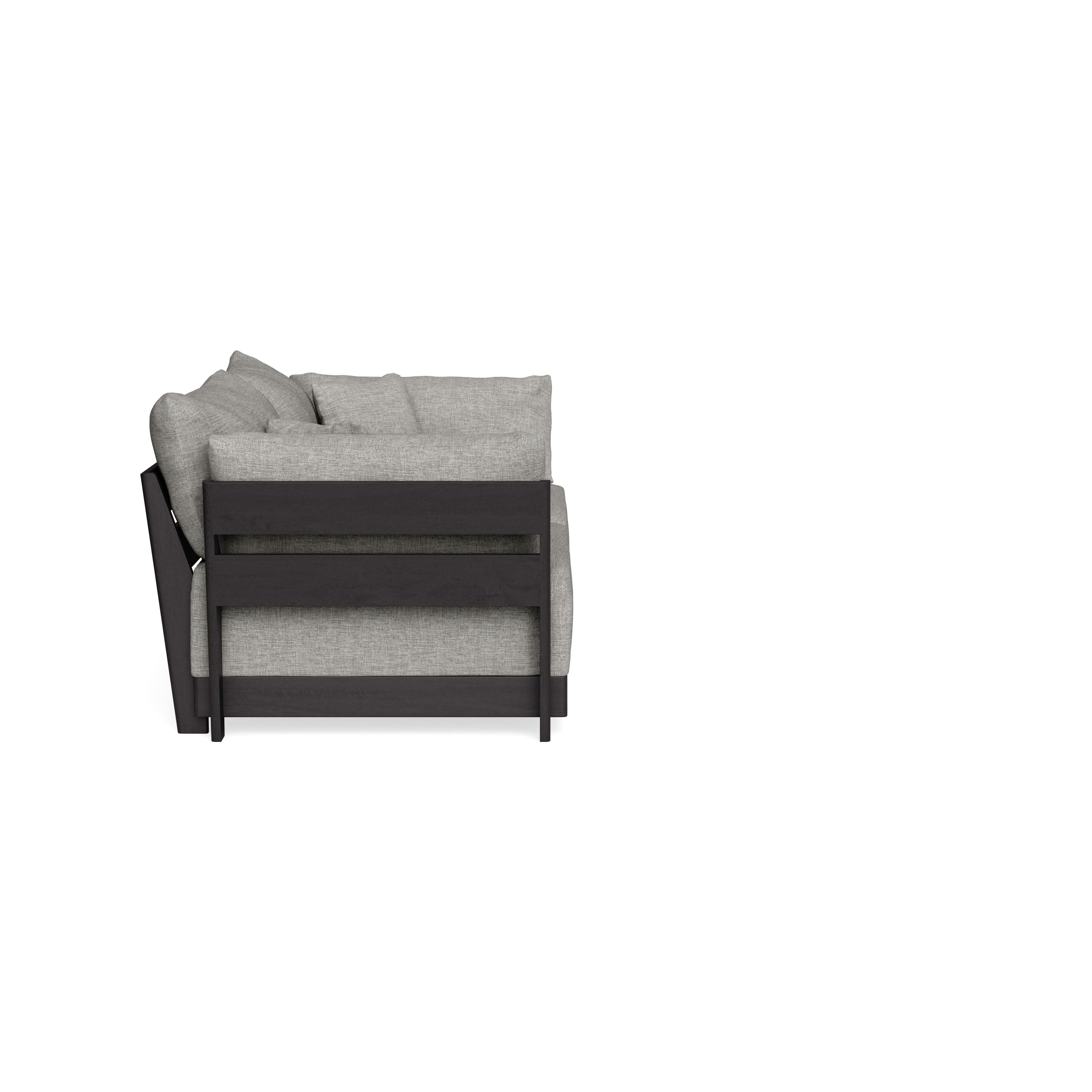 Modular Bondi Black 2-Seater Sofa in Fog | Memory Foam Blend