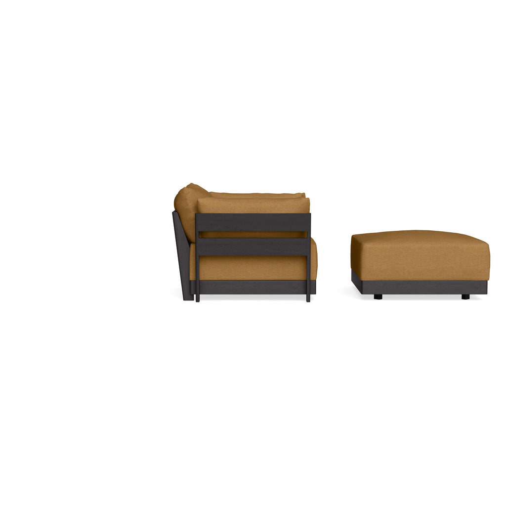 Modular Bondi Black Armchair + Ottoman in Dijon | Memory Foam Blend