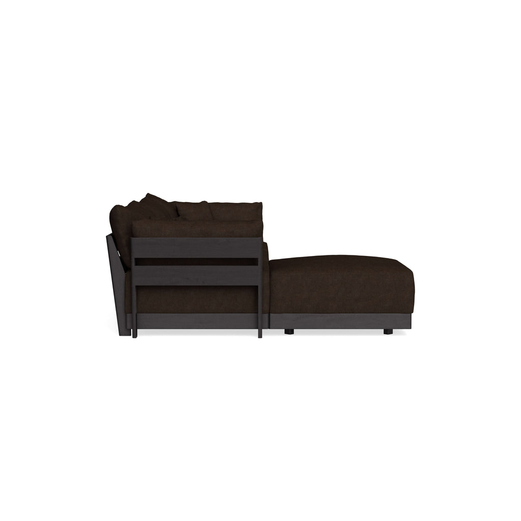 Modular Bondi Black 3-Seater Sectional in Espresso | Memory Foam Blend