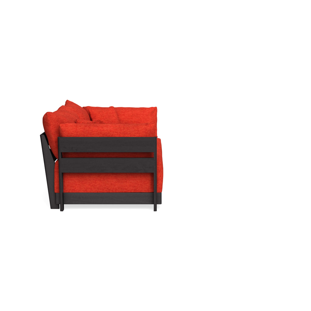 Modular Bondi Black 2-Seater Sofa in Poppy Orange | Classic Blend