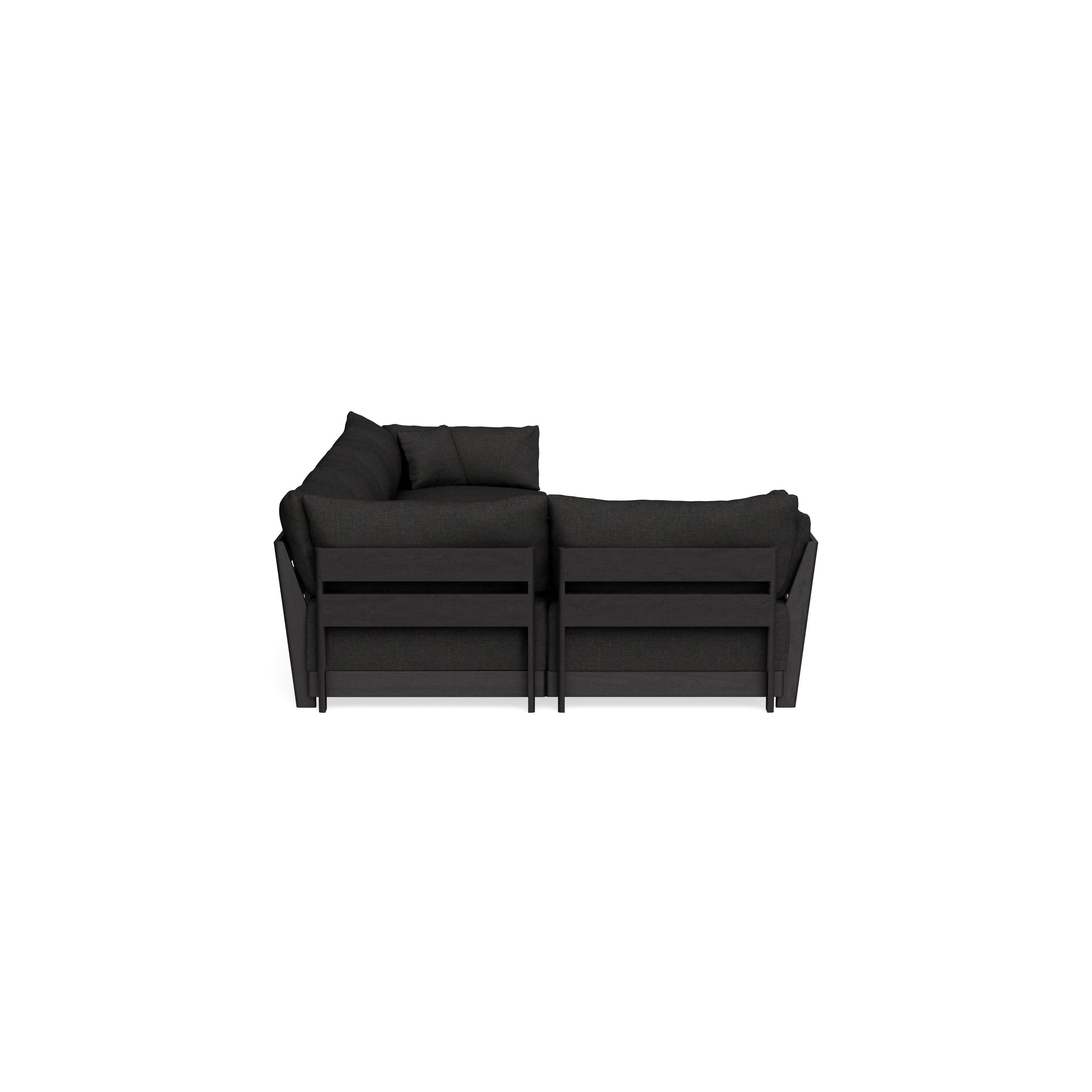 Modular Bondi Black 5-Seater L-Sectional in Peppercorn | Classic Blend