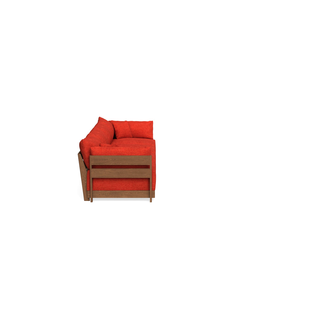 Modular Bondi Espresso 4-Seater Sofa in Poppy Orange | Memory Foam Blend