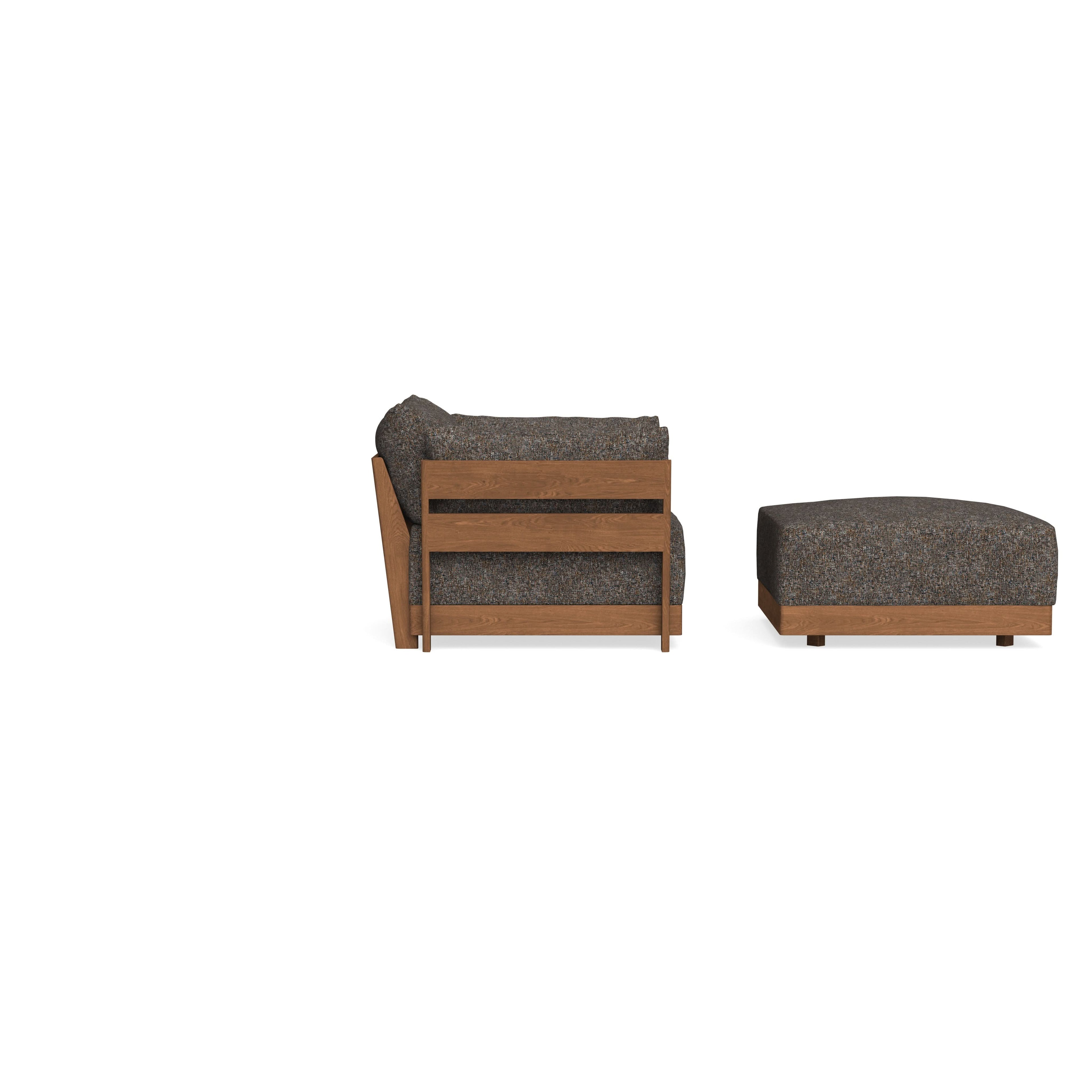 Modular Bondi Espresso Armchair + Ottoman in Eclipse | Classic Blend