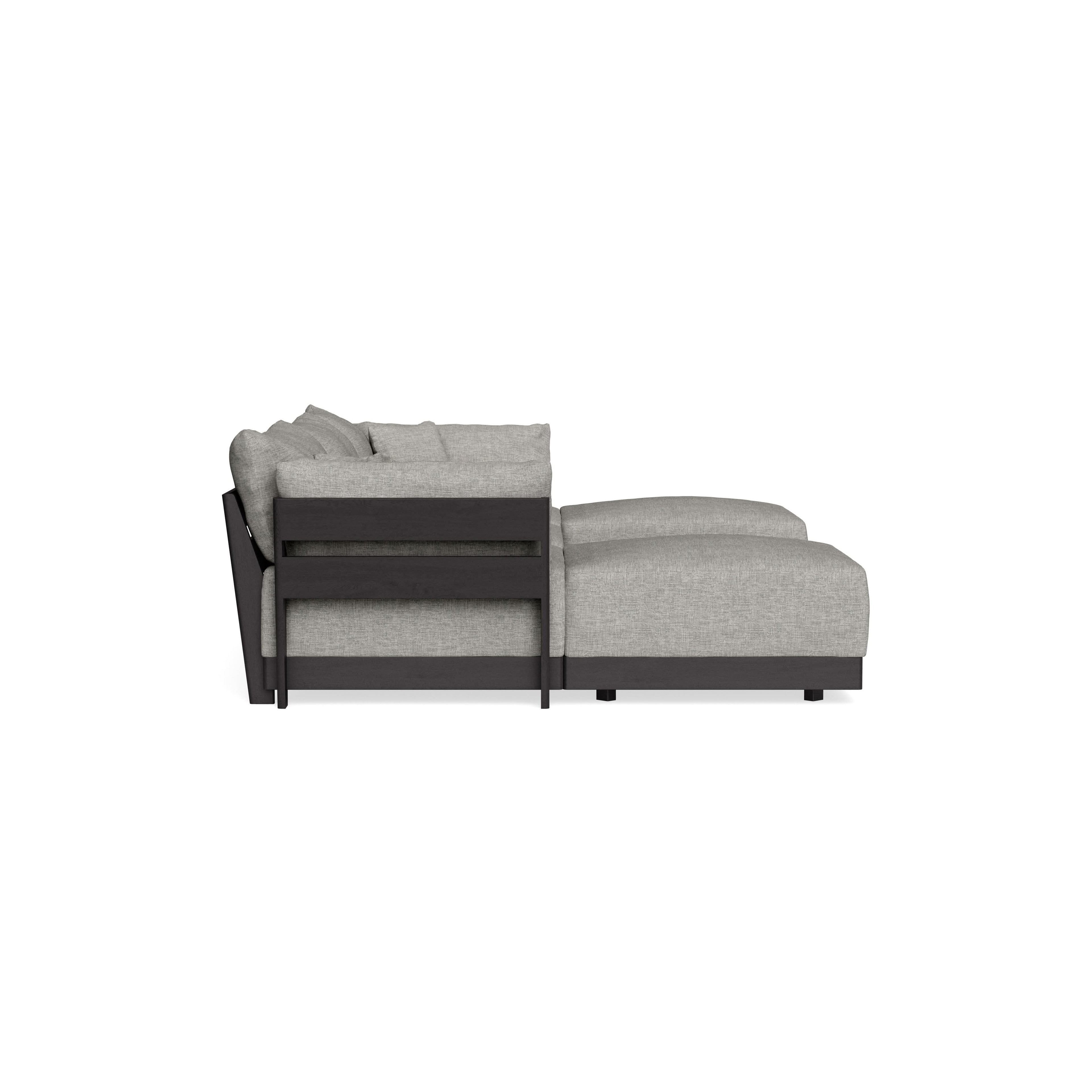 Modular Bondi Black 3-Seater U-Sectional in Fog | Memory Foam Blend