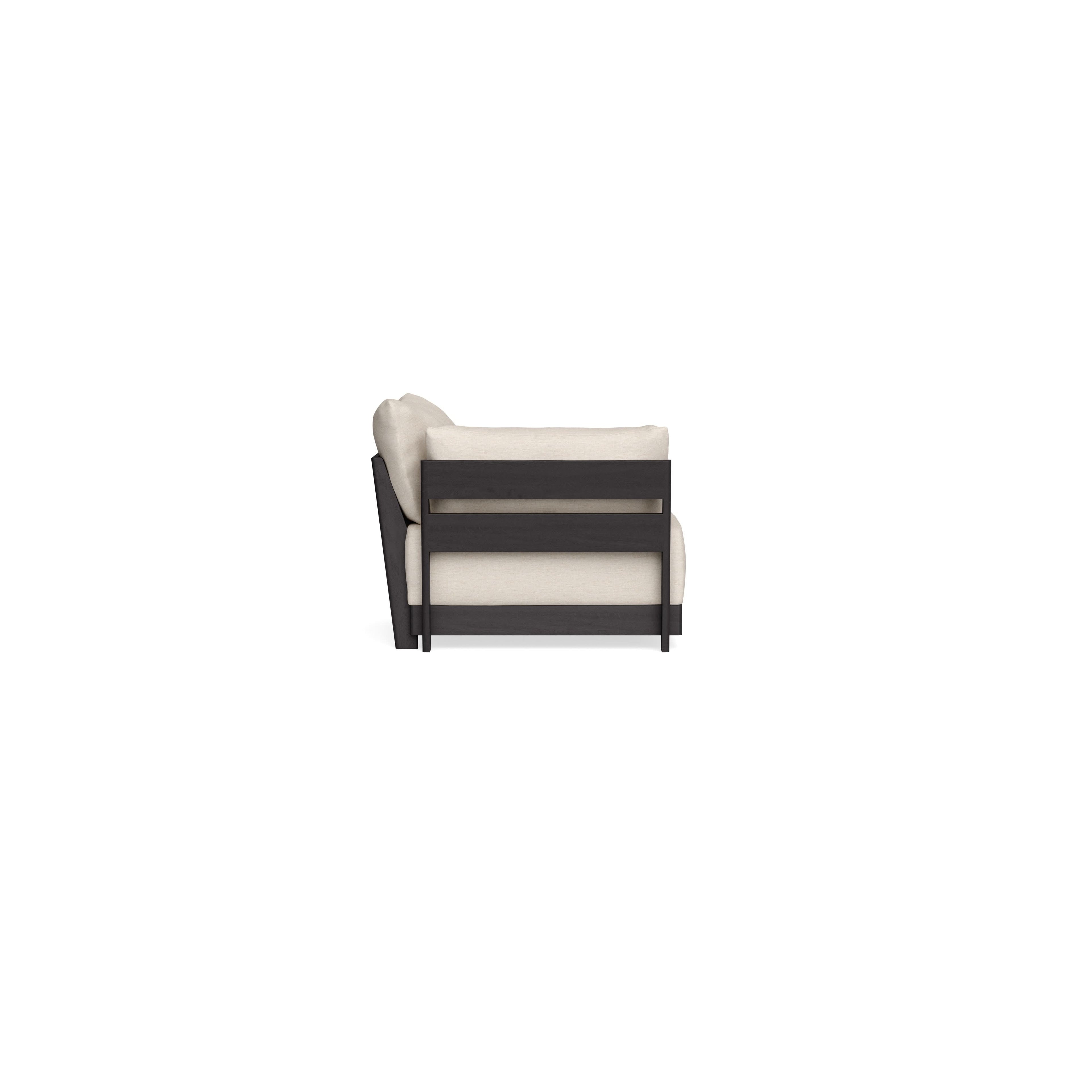 Modular Bondi Black End Chair in Seashell | Memory Foam Blend
