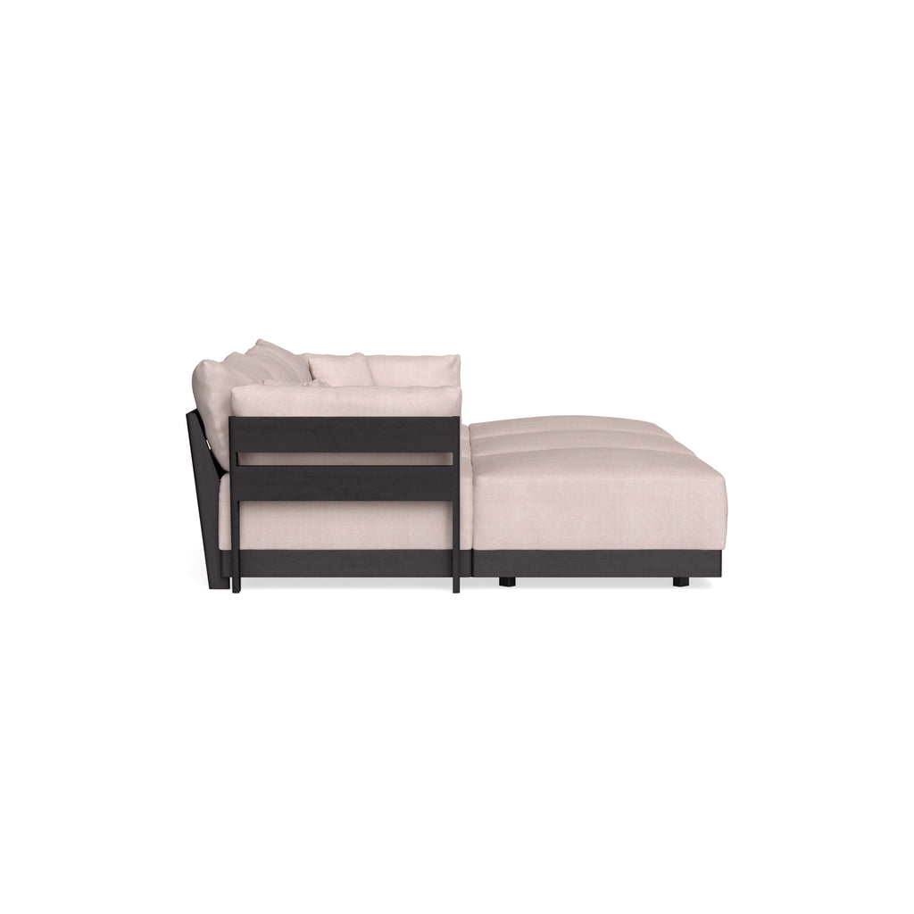 Modular Bondi Black 3-Seater Daybed Sofa Sectional in Blush | Memory Foam Blend