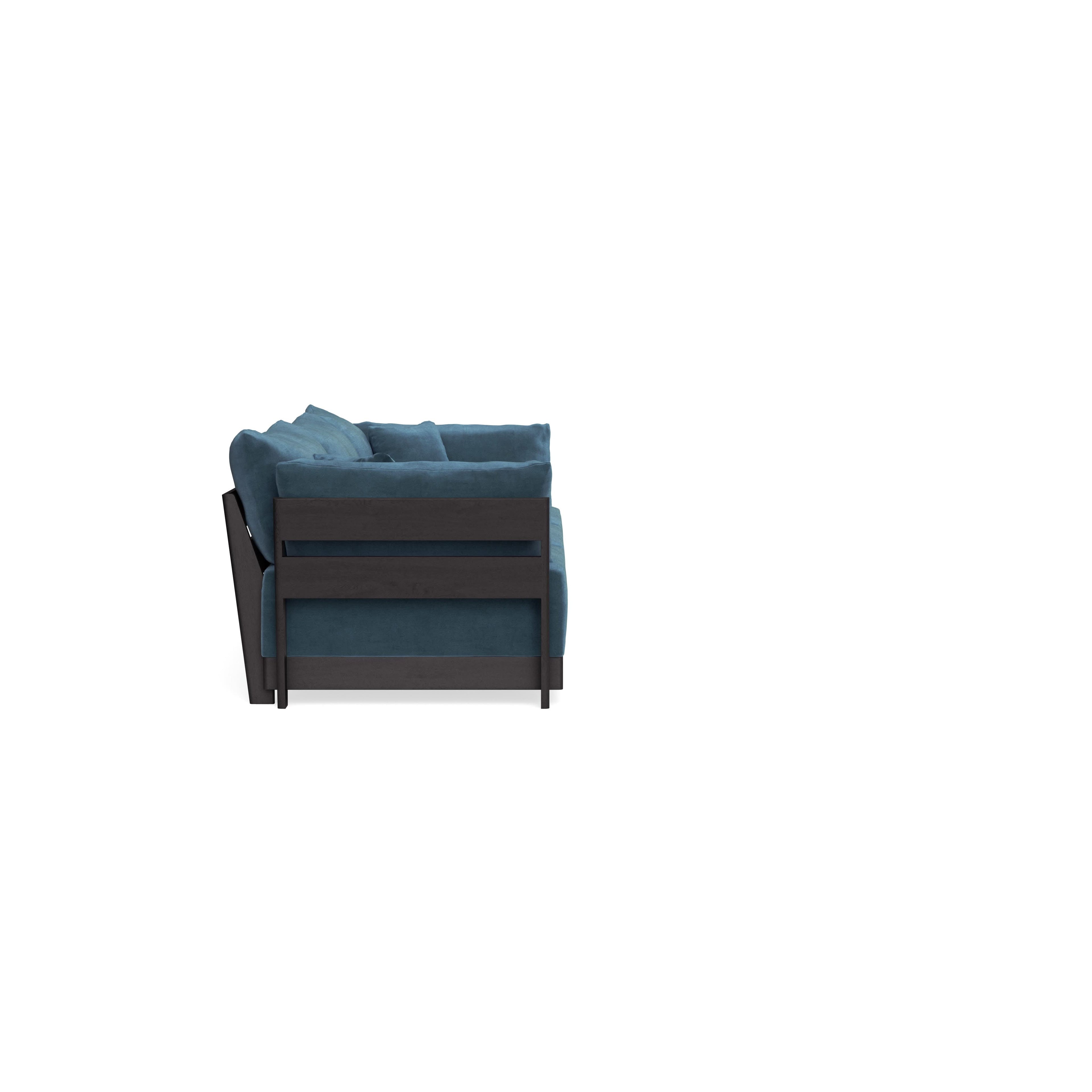 Modular Bondi Black 3-Seater Sofa in Oxford Blue | Memory Foam Blend