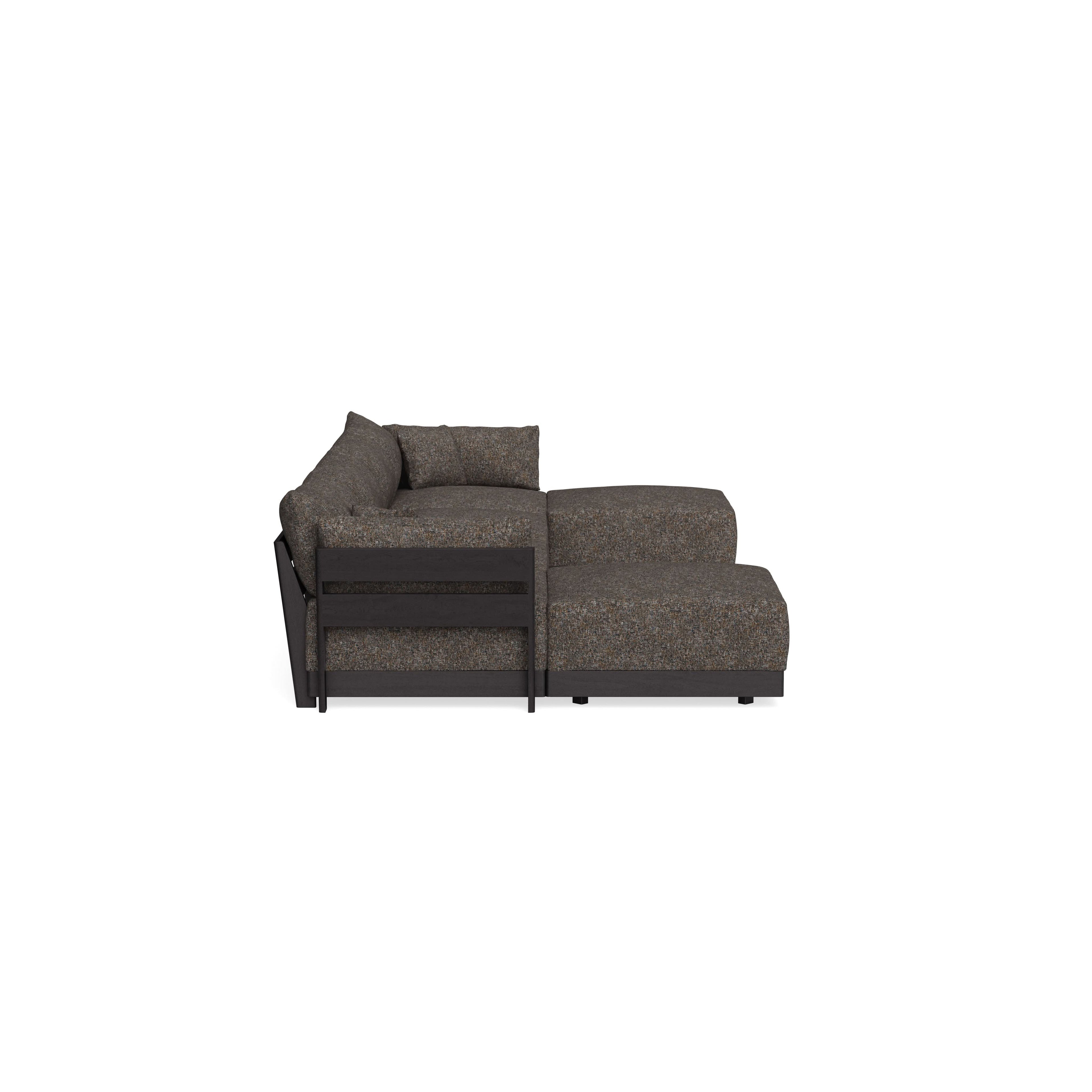 Modular Bondi Black 4-Seater U-Sectional in Eclipse | Memory Foam Blend