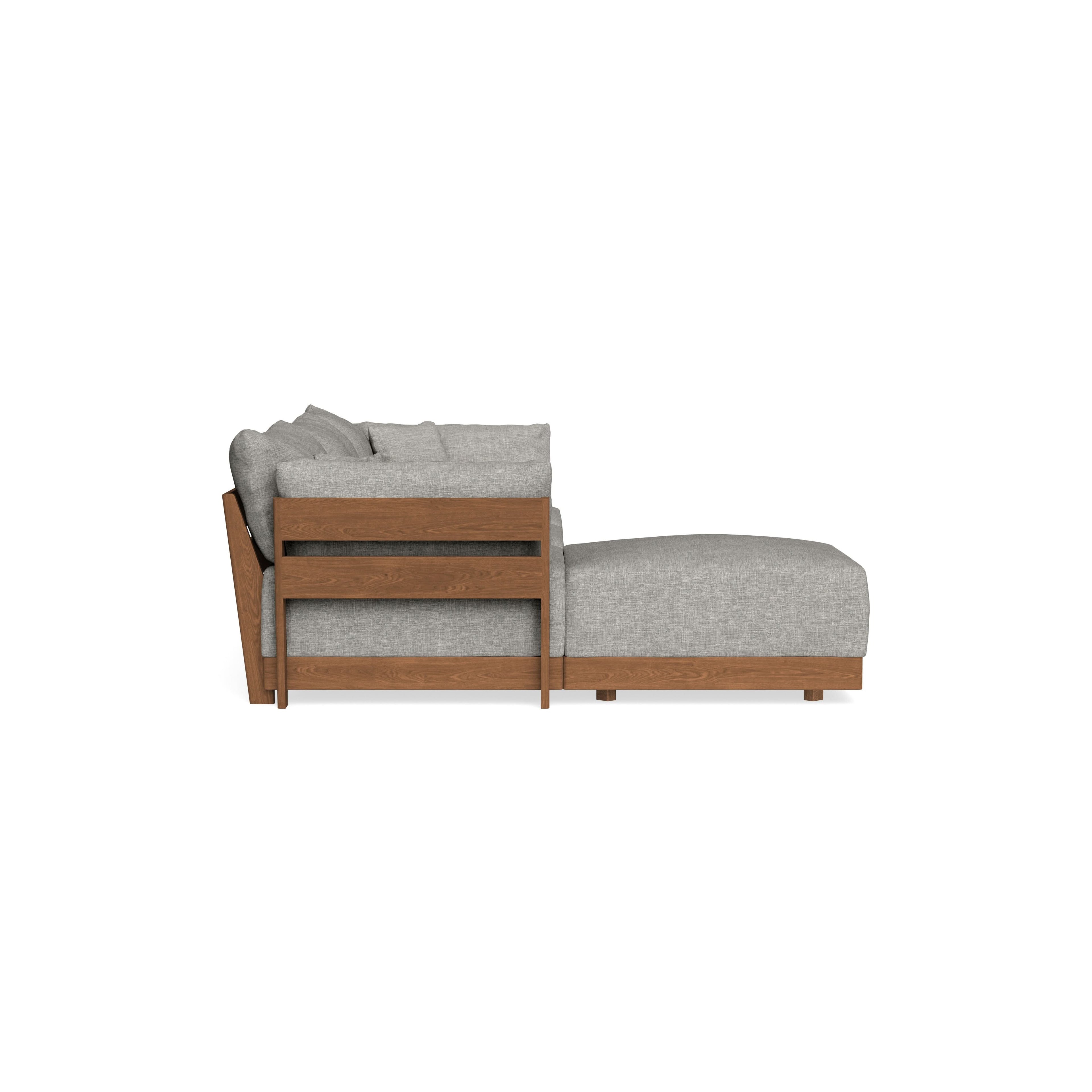 Modular Bondi Espresso 3-Seater Sectional in Fog | Classic Blend