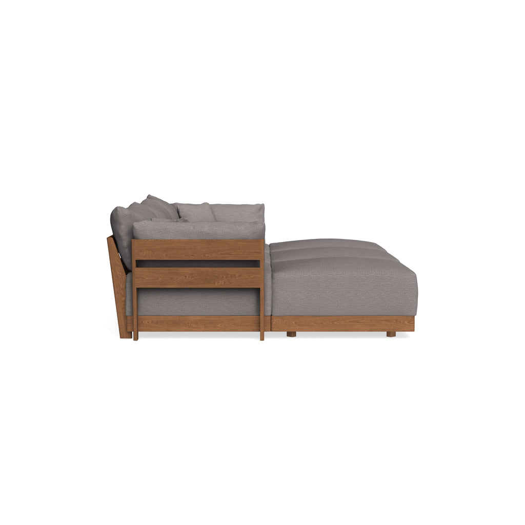 Modular Bondi Espresso 3-Seater Daybed Sofa Sectional in Cement | Memory Foam Blend
