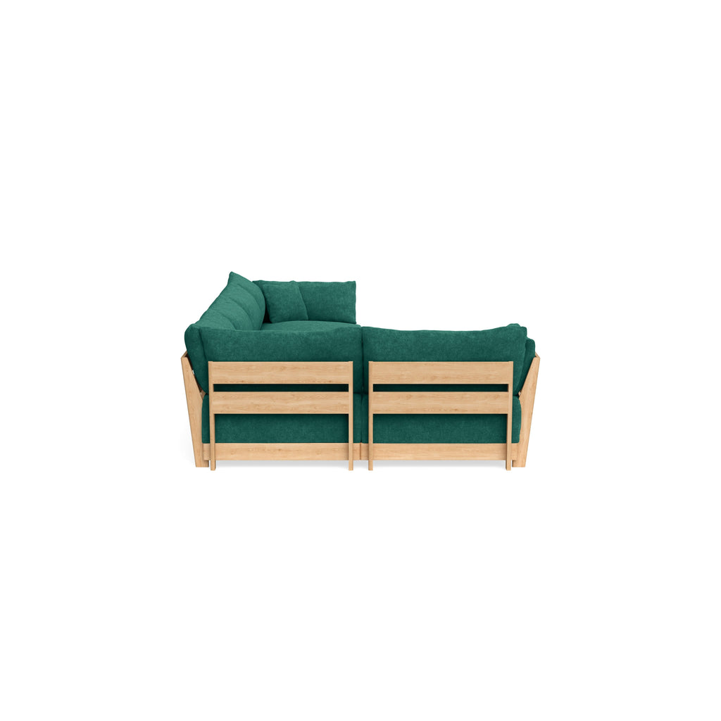Modular Bondi Latte 5-Seater L-Sectional in Jade Green | Classic Blend