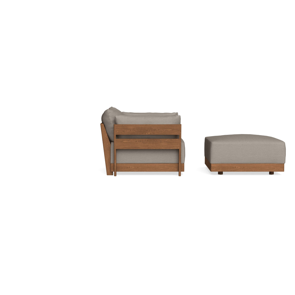 Modular Bondi Espresso Armchair + Ottoman in Cinder Gray | Memory Foam Blend