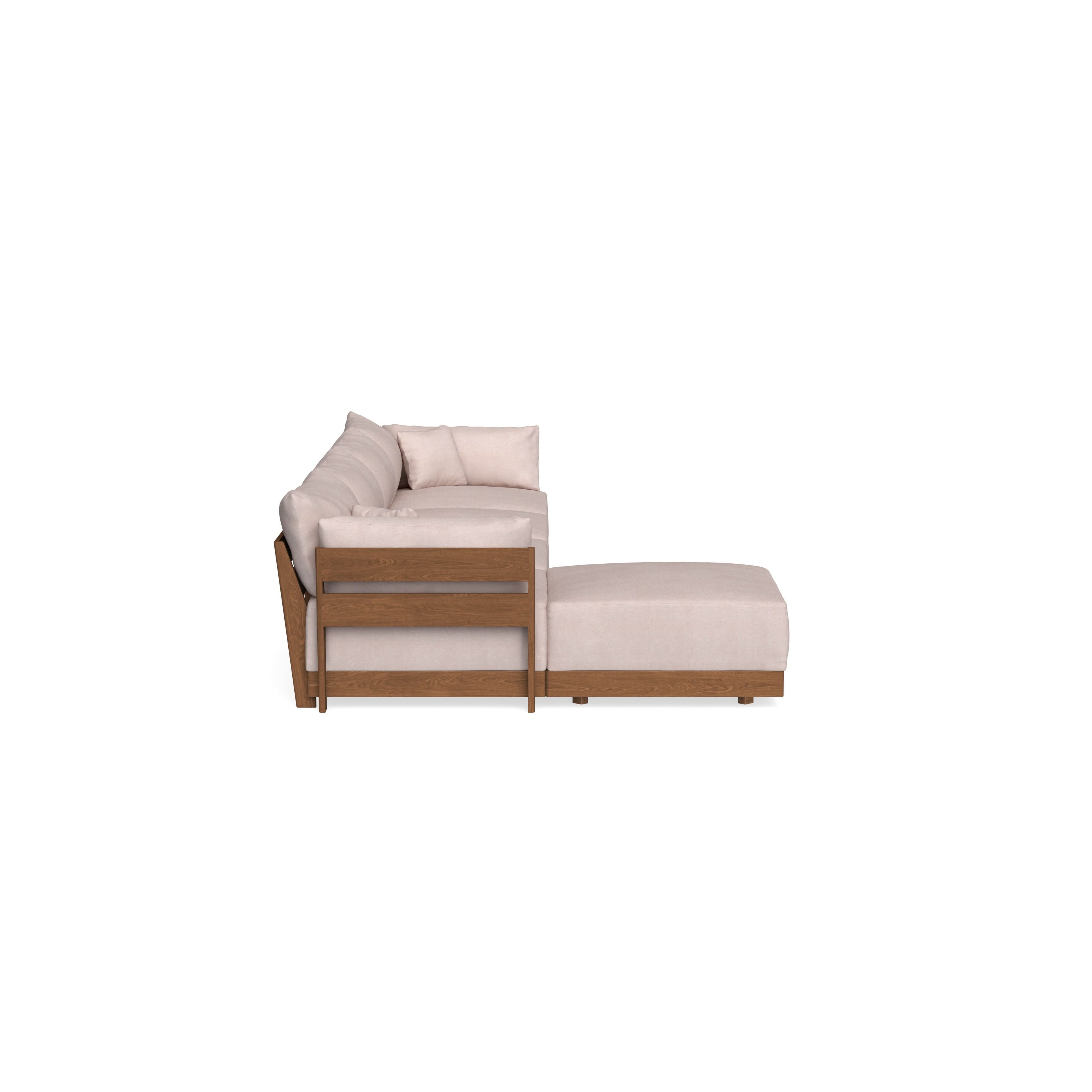 Modular Bondi Espresso 4-Seater Sectional in Blush | Memory Foam Blend