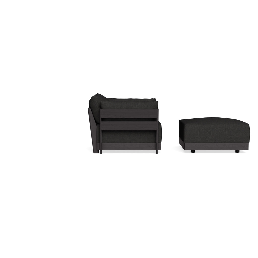 Modular Bondi Black Armchair + Ottoman in Peppercorn | Classic Blend