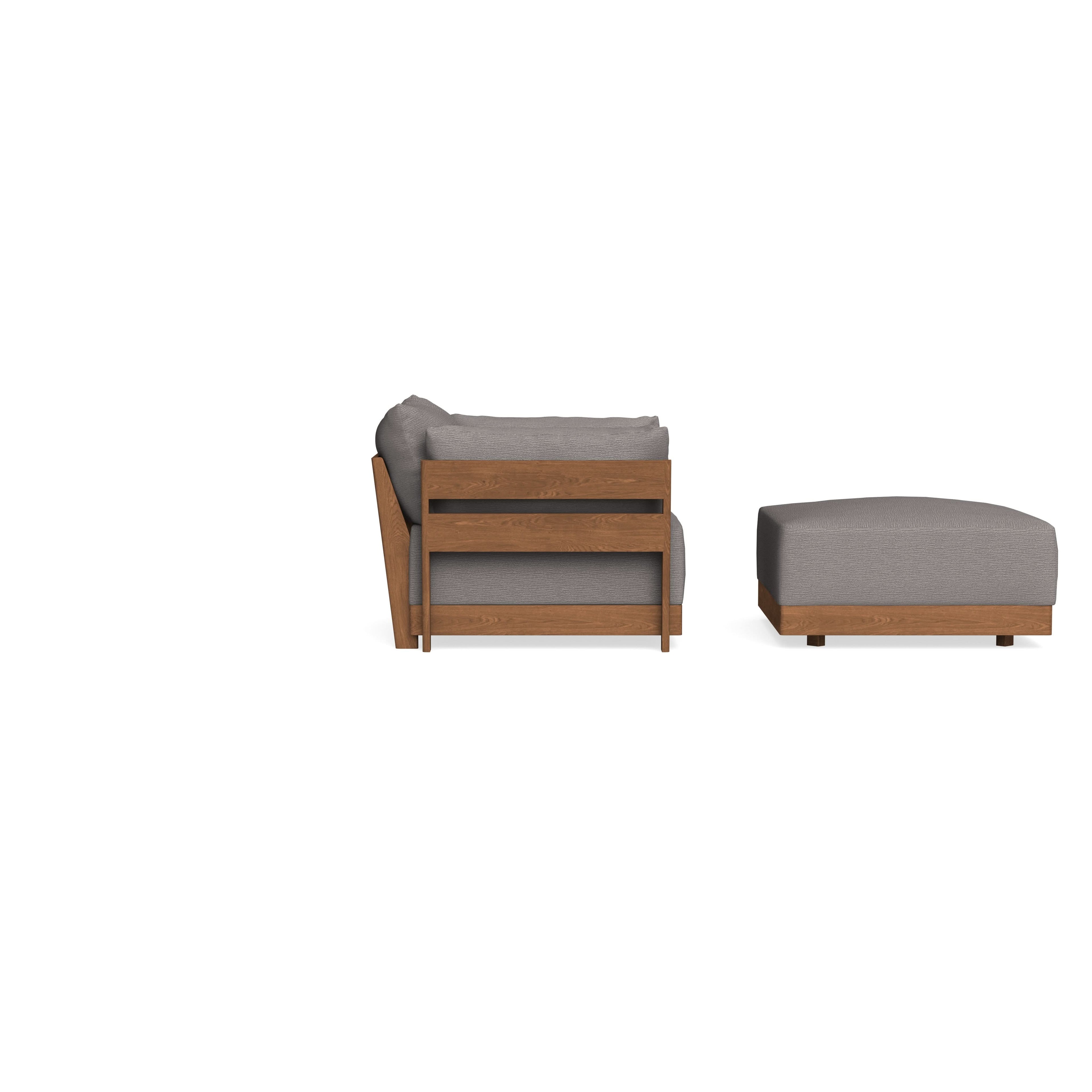 Modular Bondi Espresso Armchair + Ottoman in Cement | Memory Foam Blend