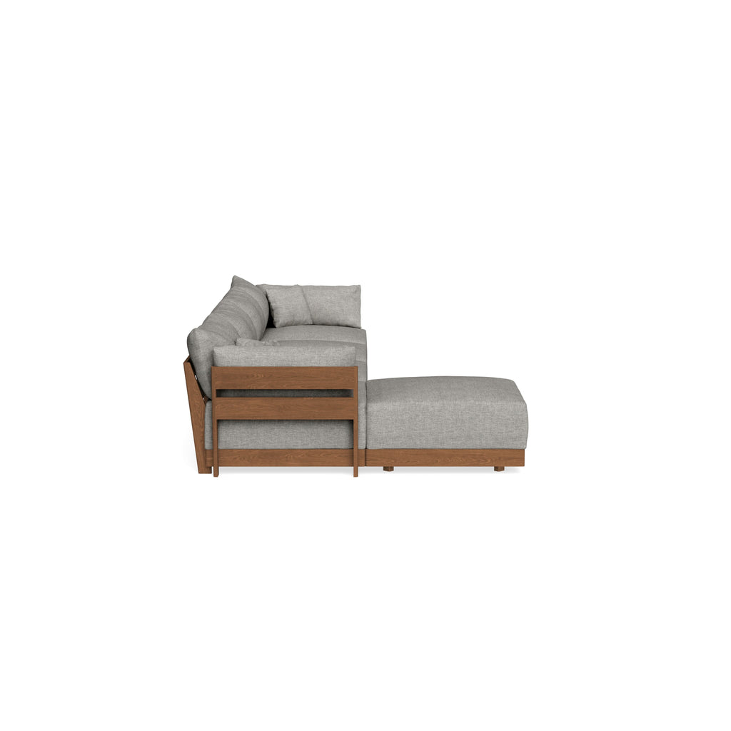 Modular Bondi Espresso 4-Seater Sectional in Fog | Memory Foam Blend