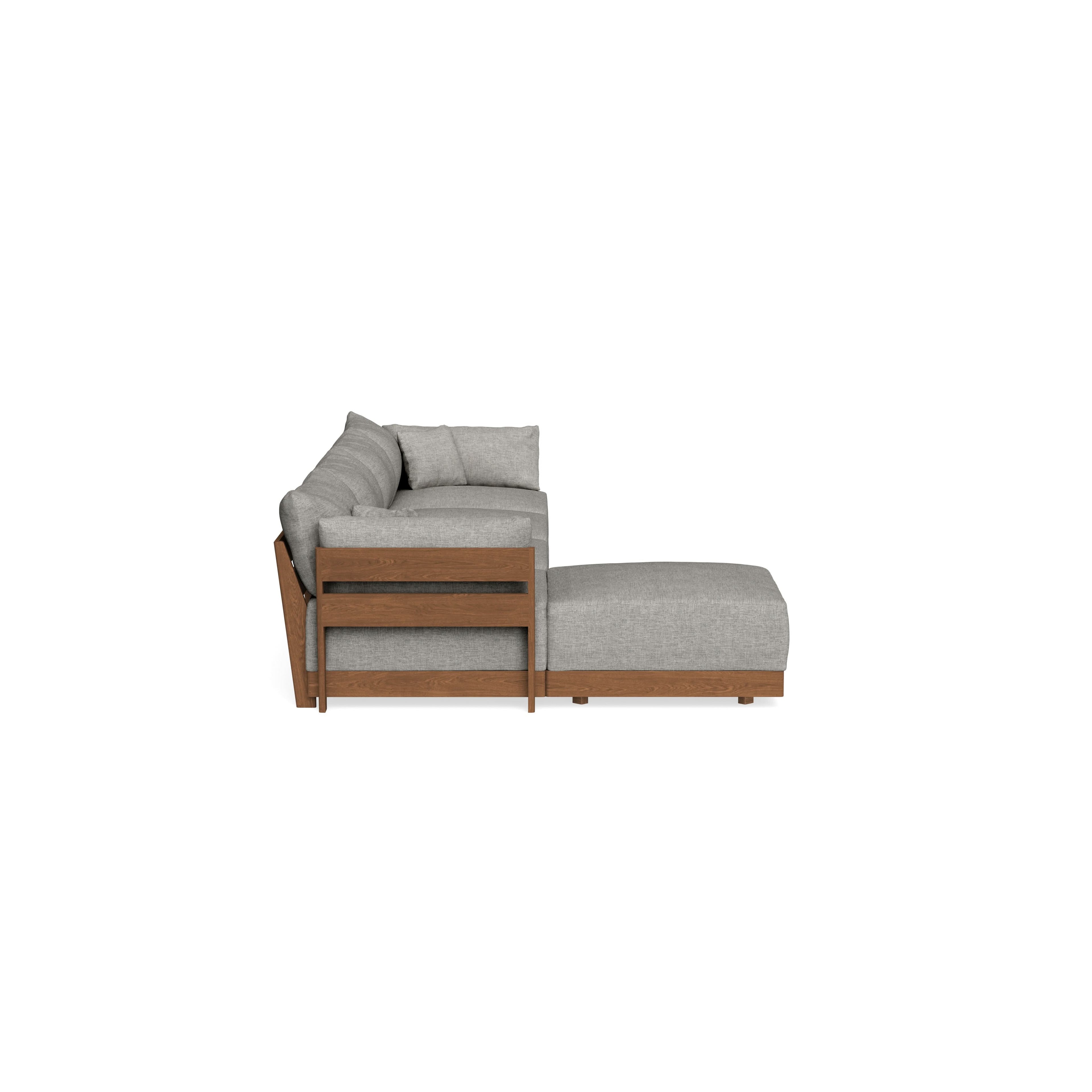 Modular Bondi Espresso 4-Seater Sectional in Fog | Memory Foam Blend