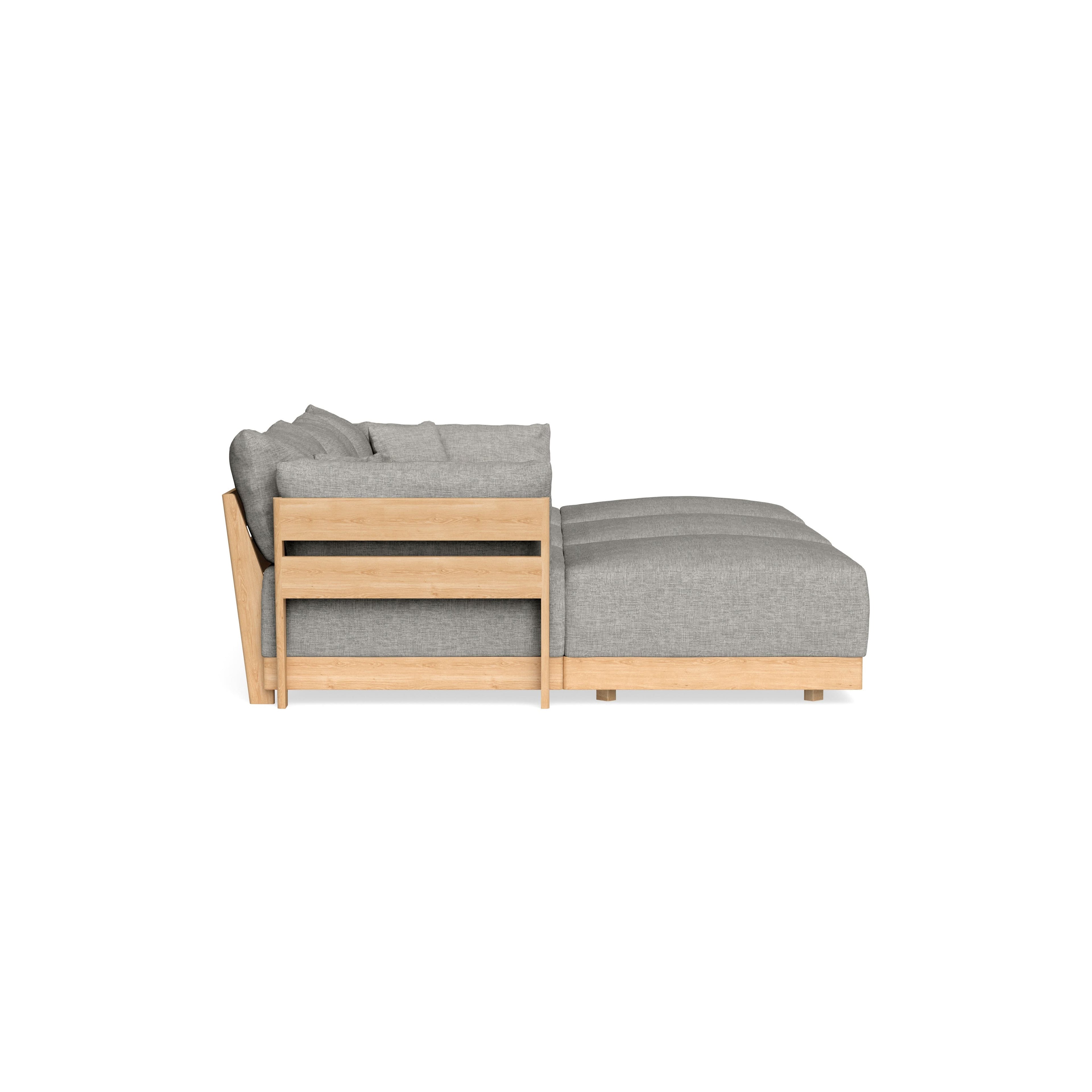 Modular Bondi Latte 3-Seater Daybed Sofa Sectional in Fog | Memory Foam Blend