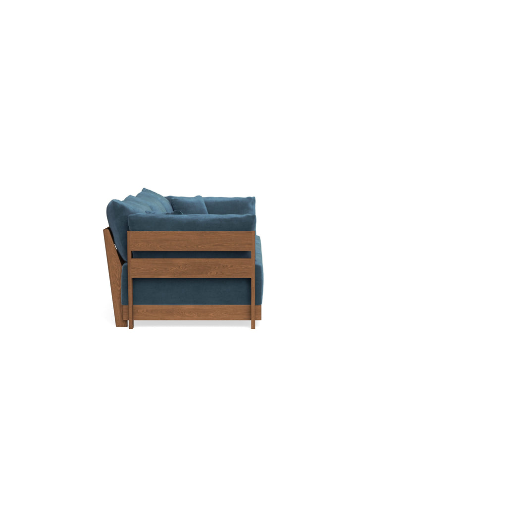 Modular Bondi Espresso 3-Seater Sofa in Oxford Blue | Memory Foam Blend