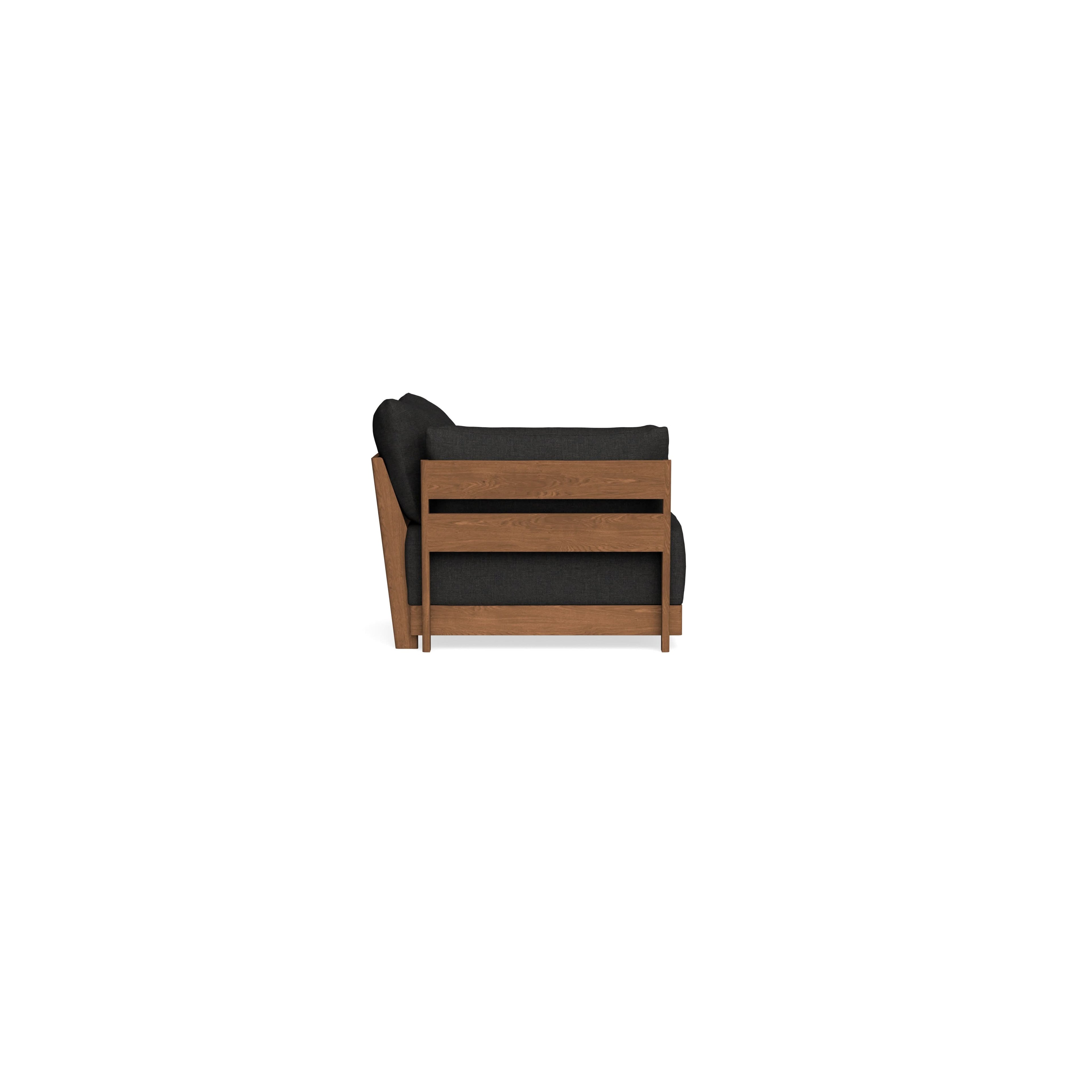 Modular Bondi Espresso End Chair in Peppercorn | Classic Blend